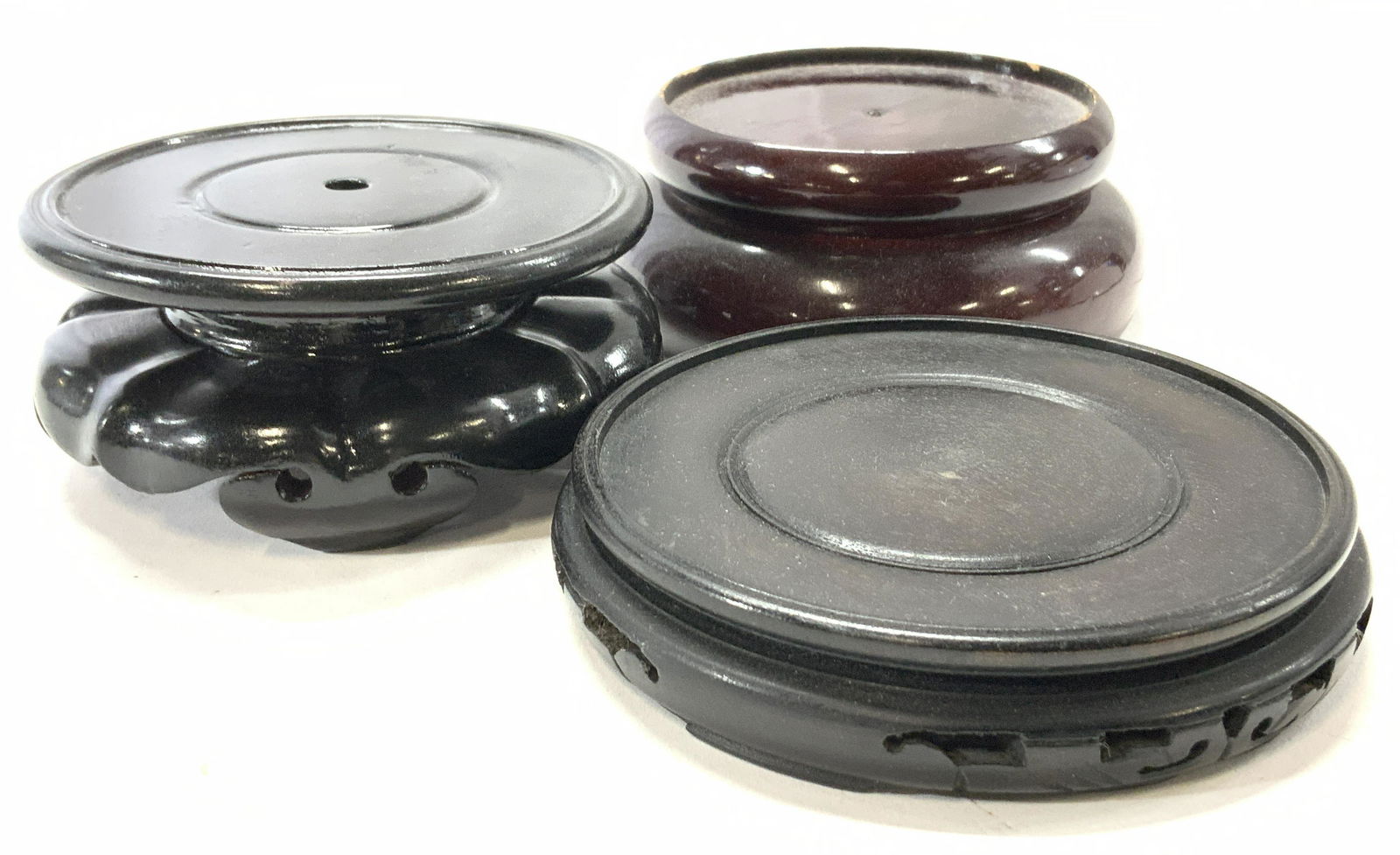 Carved Wood Asian Vase Stand, 3 (1 of 5)