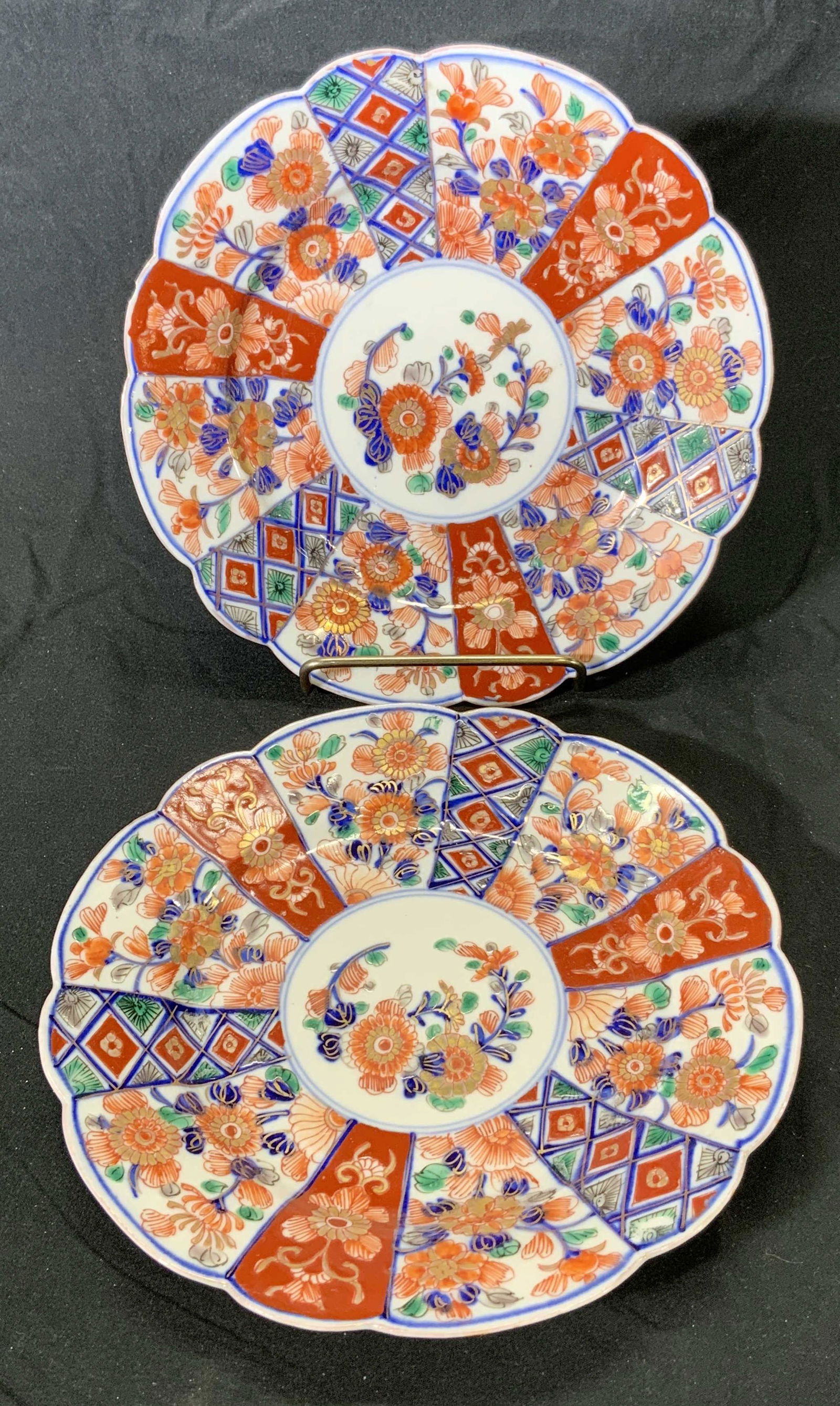 Lot 2 Hand Painted Floral Porcelain Plates (1 of 4)