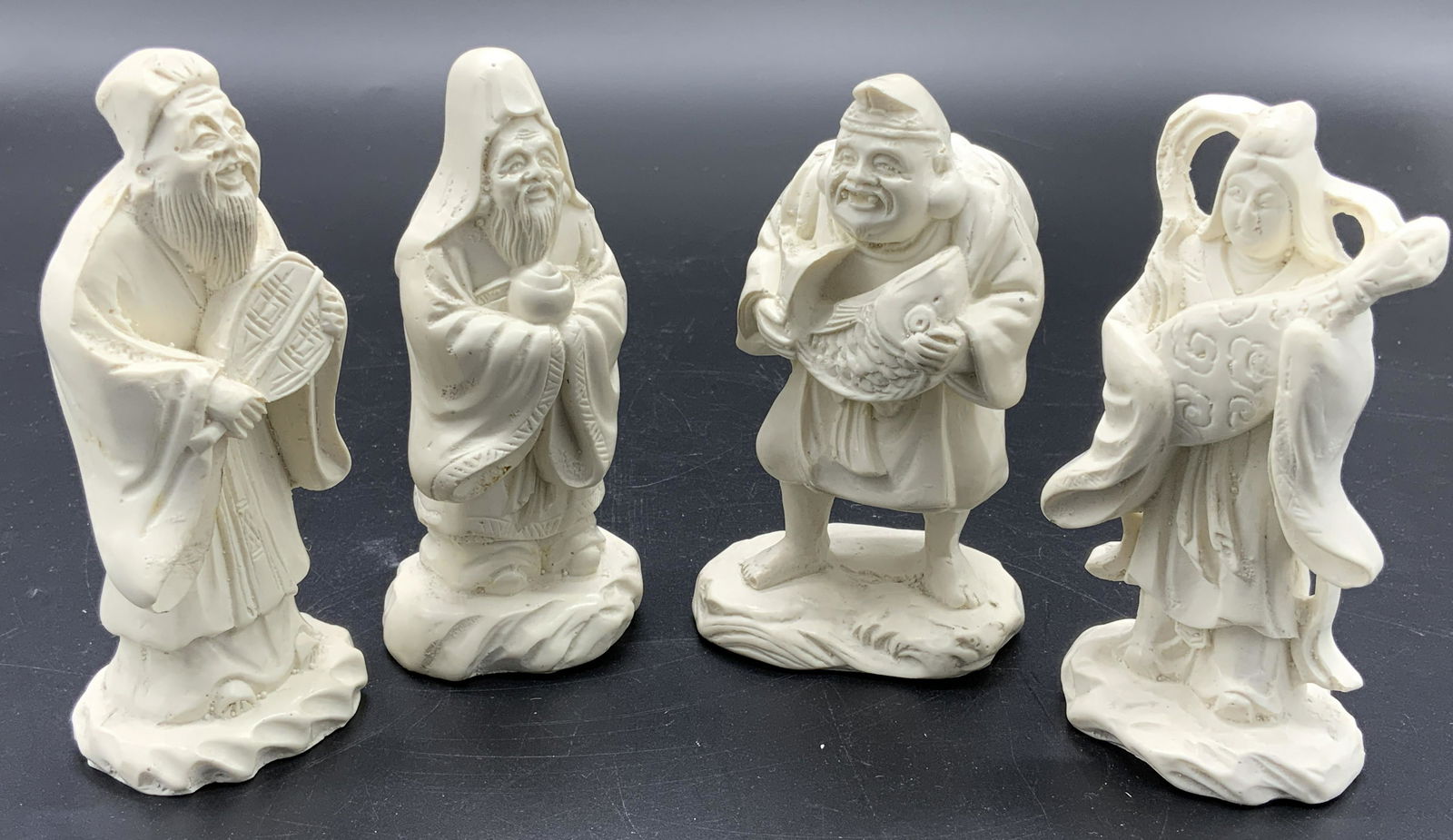 Lot 4 White Asian Assorted Composite Figures (1 of 8)