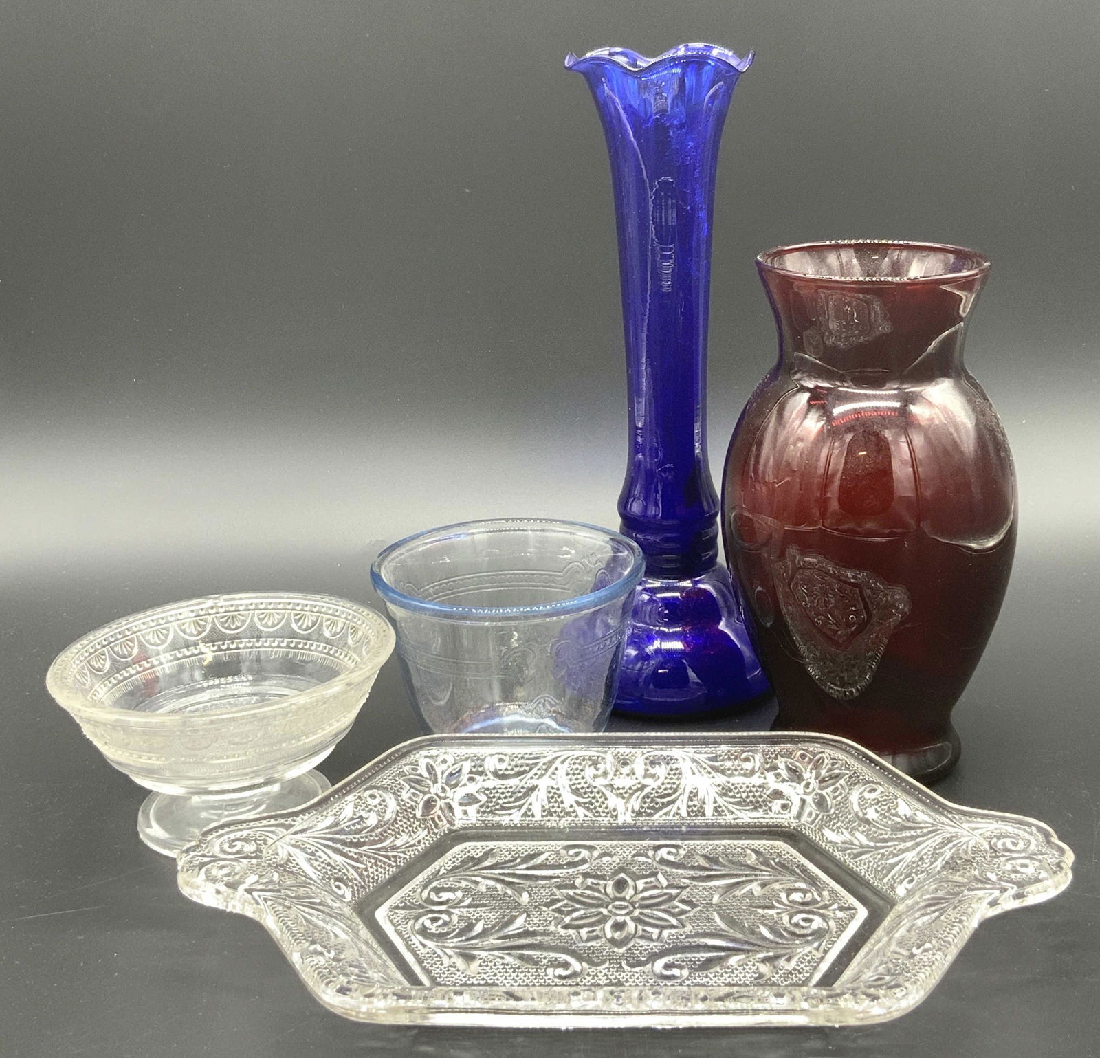 Assorted Lot of 5 Art Glass + Crystal Wares (1 of 6)