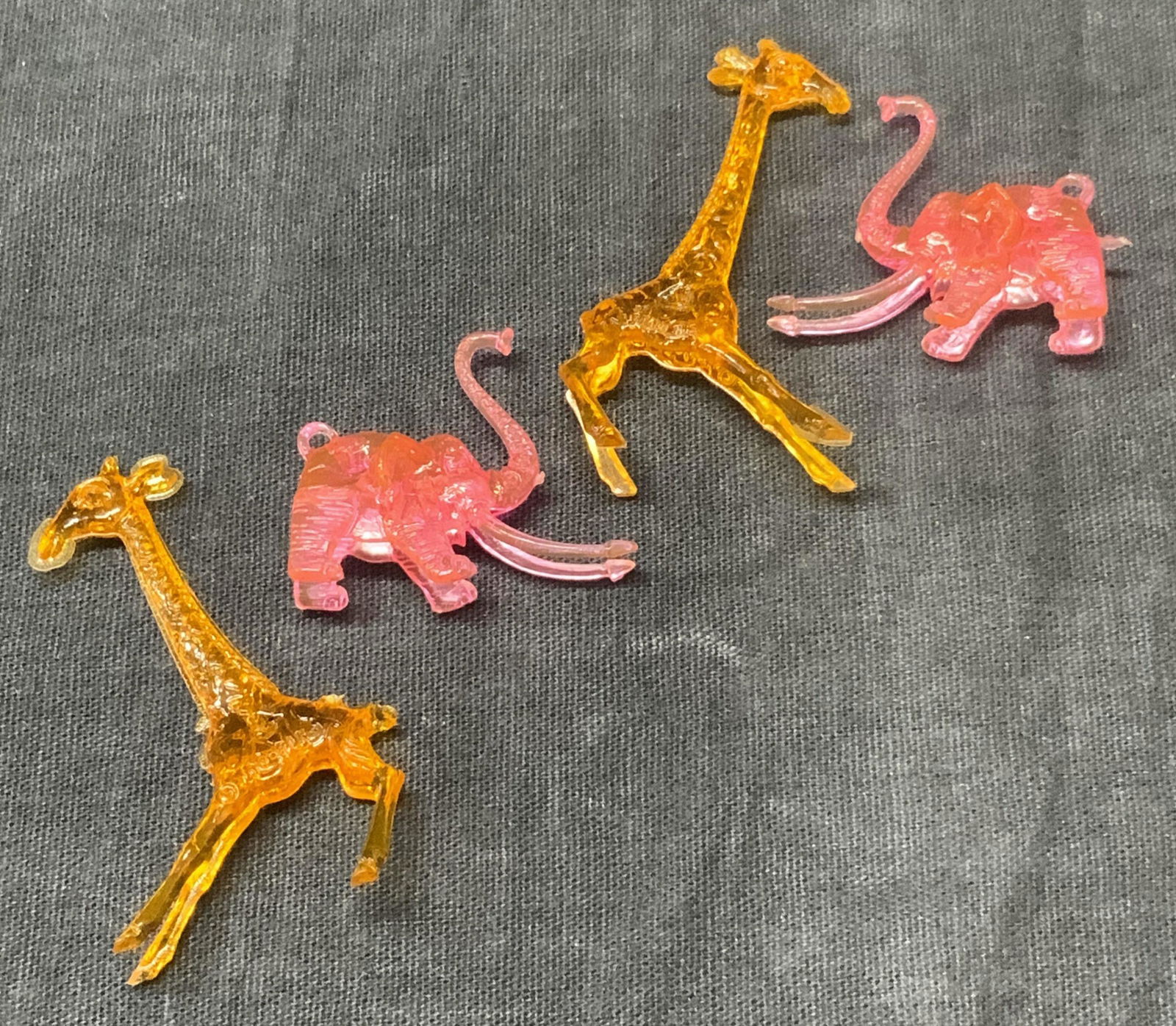 Lot of 4 Miniature Composite Giraffes & Elephants (1 of 4)