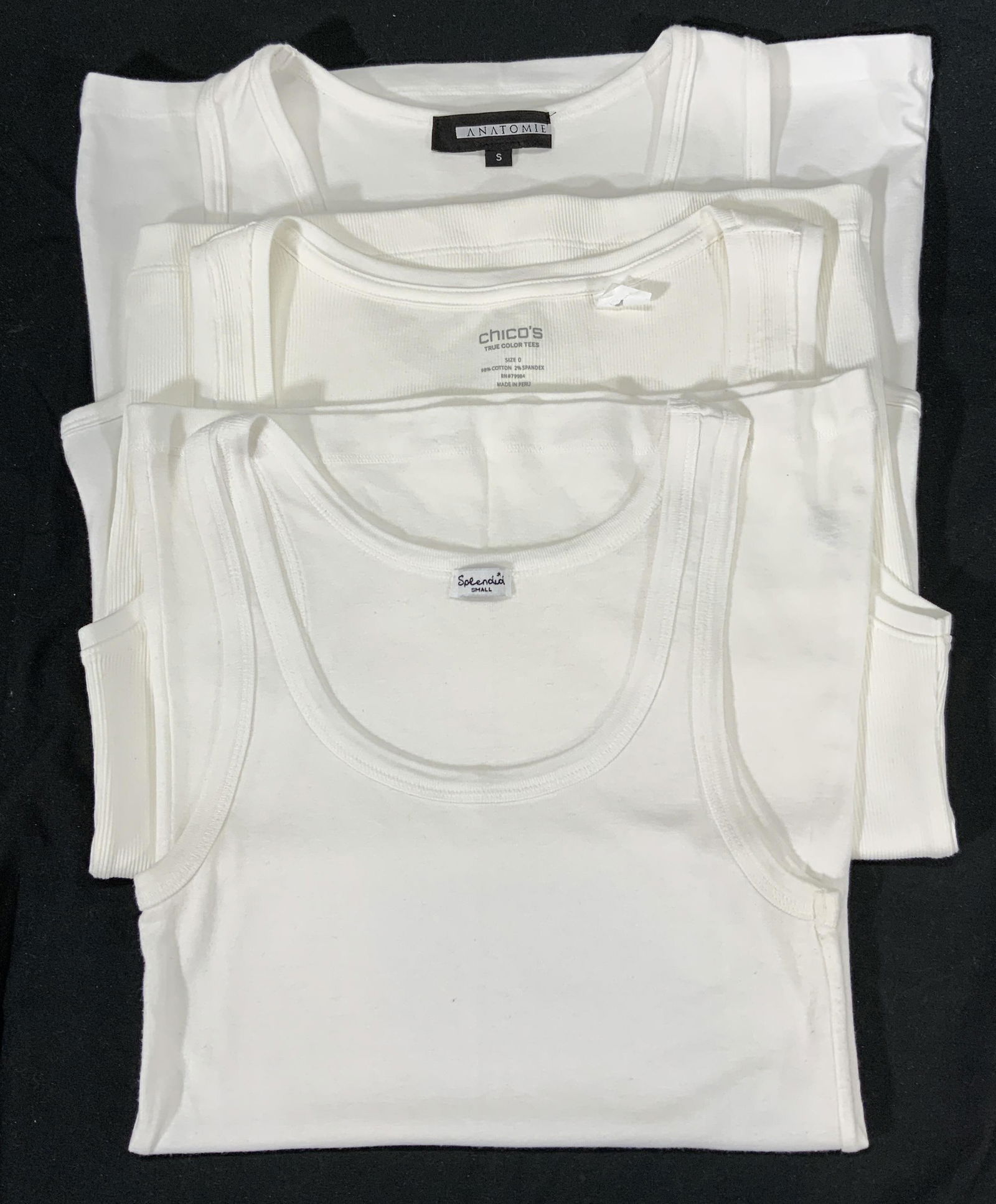 Lot 3 SPLENDID, ANATOMIE, CHICOS White Tank Tops (1 of 7)