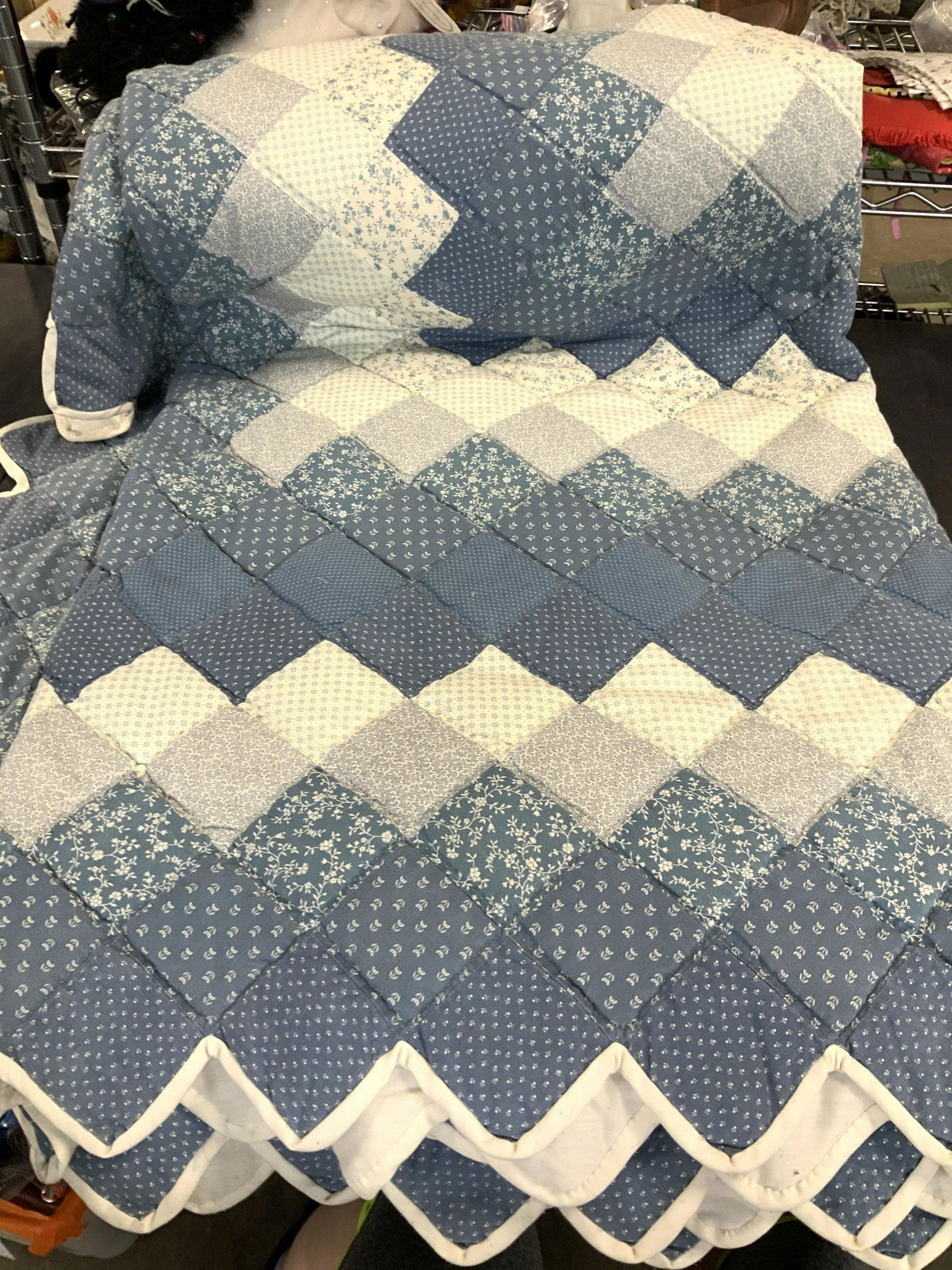 Vintage Square Patchwork Country Quilt (1 of 6)