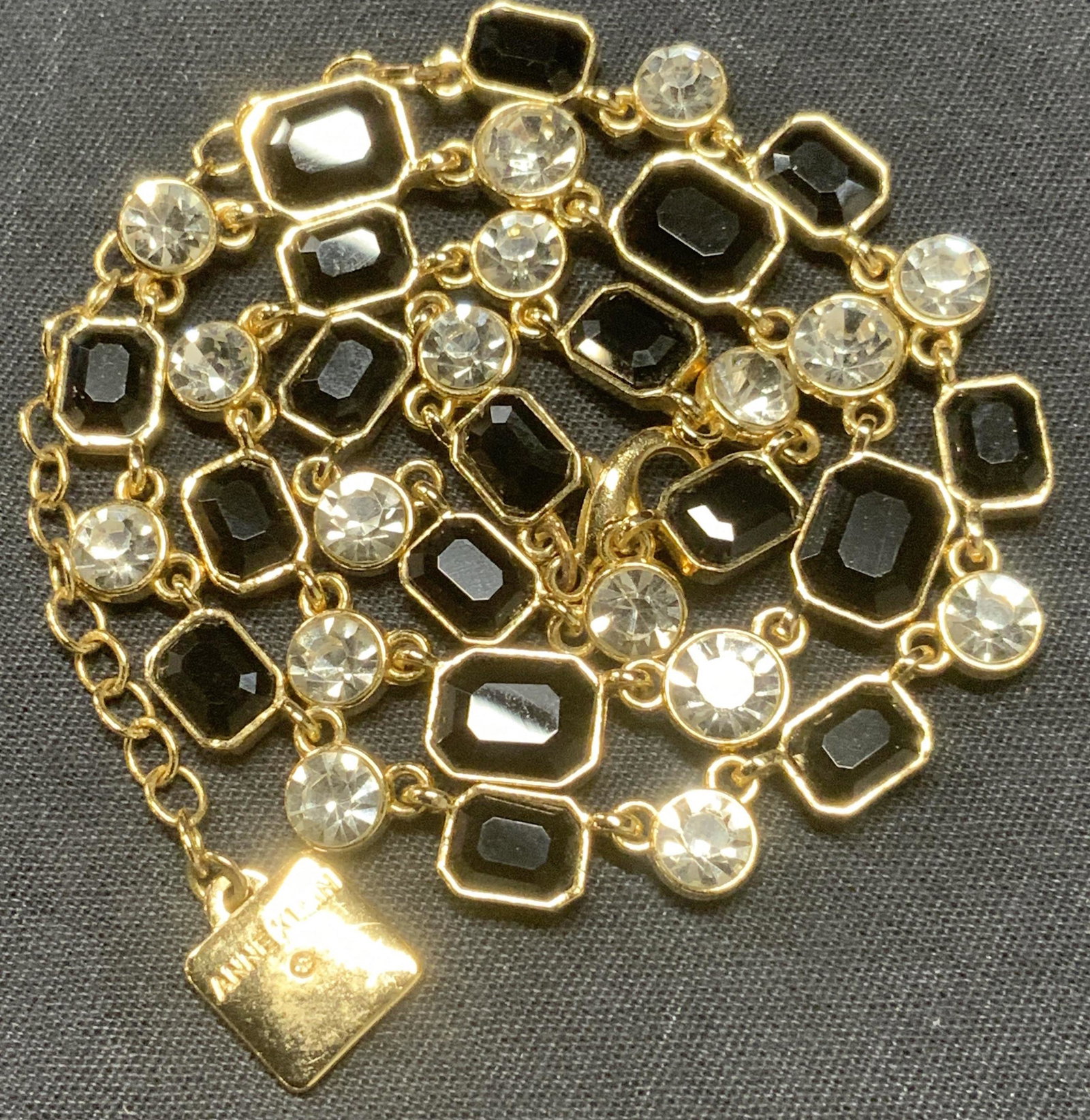 ANNE KLEIN Jet Bead Style and Crystal Necklace (1 of 4)