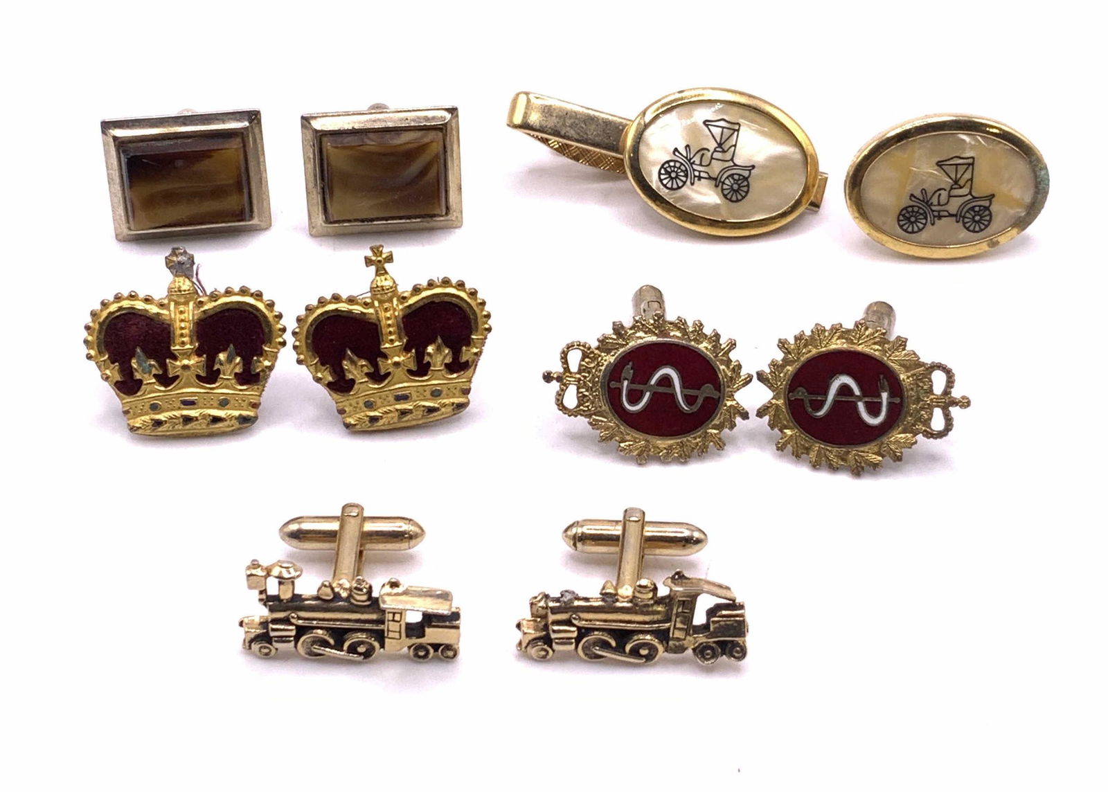 Lot 5 Assorted Cufflinks & Tie Clip (1 of 7)