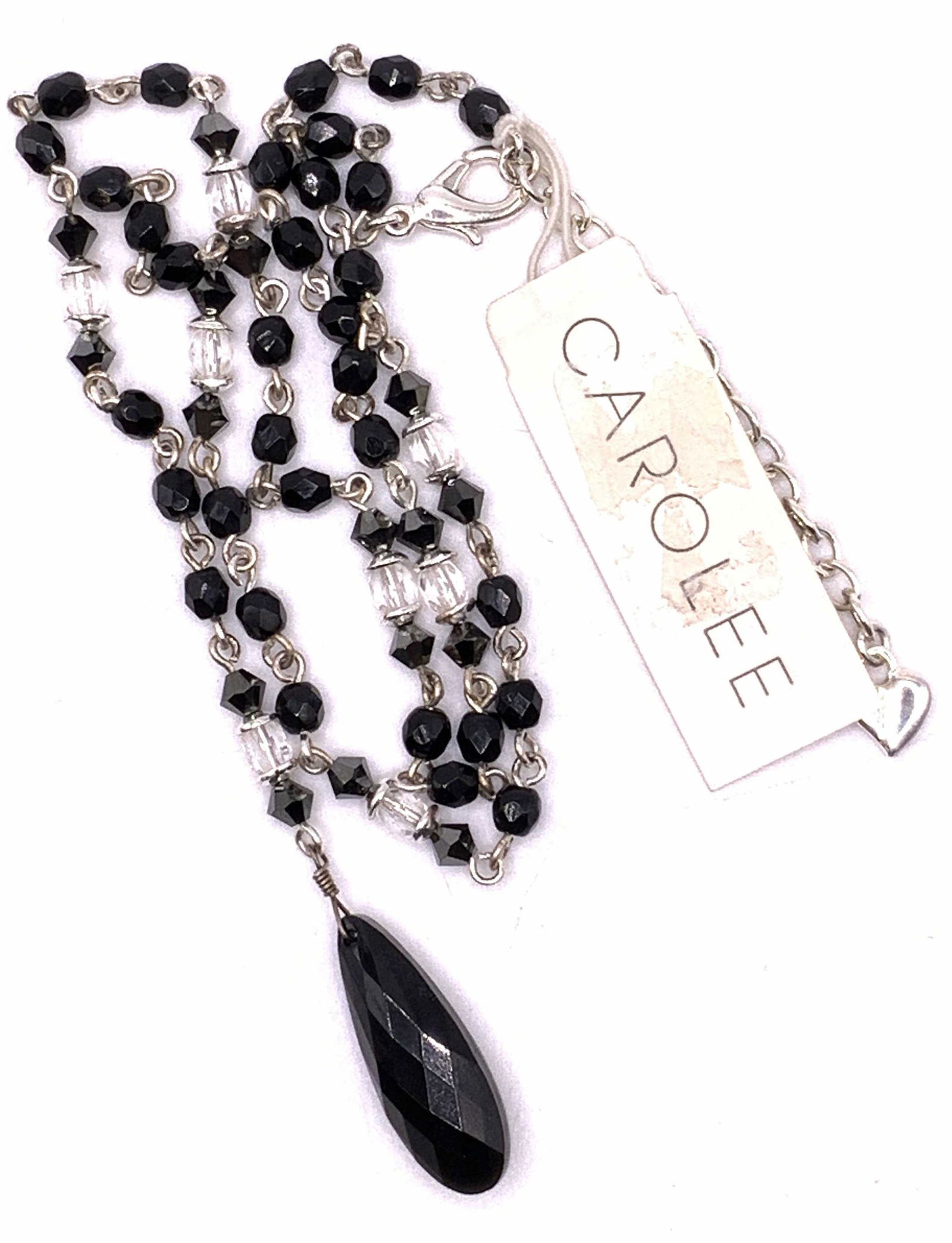 CAROLEE Black Beaded Pendant Necklace NWT (1 of 4)