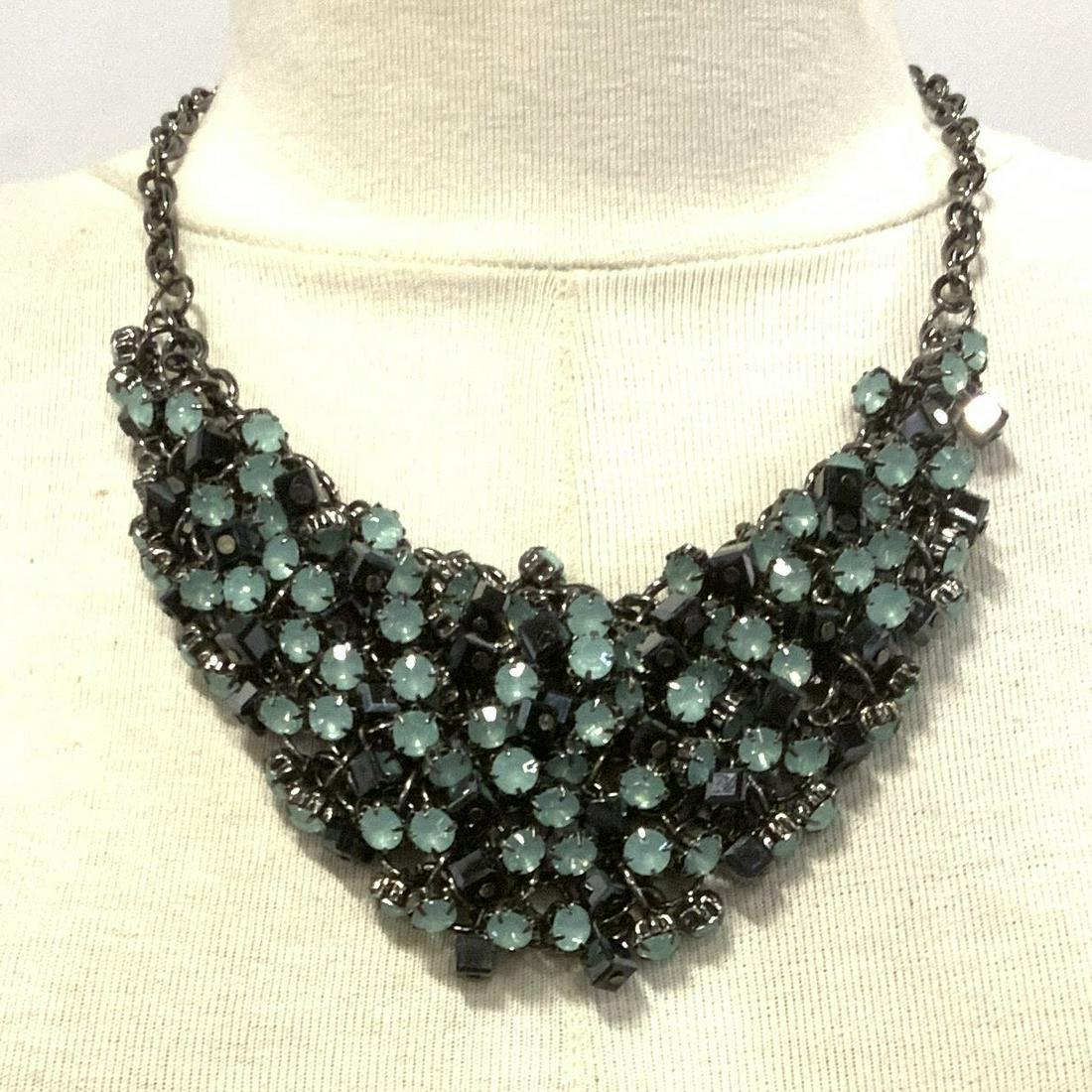 Crystal & Glass Beaded Bib Necklace (1 of 4)