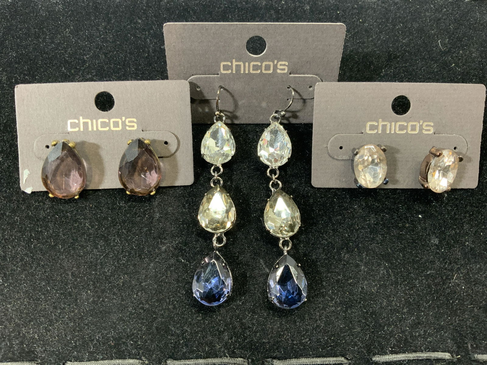 Lot 3 Pr CHICO Rhinestone Earrings NWT (1 of 4)