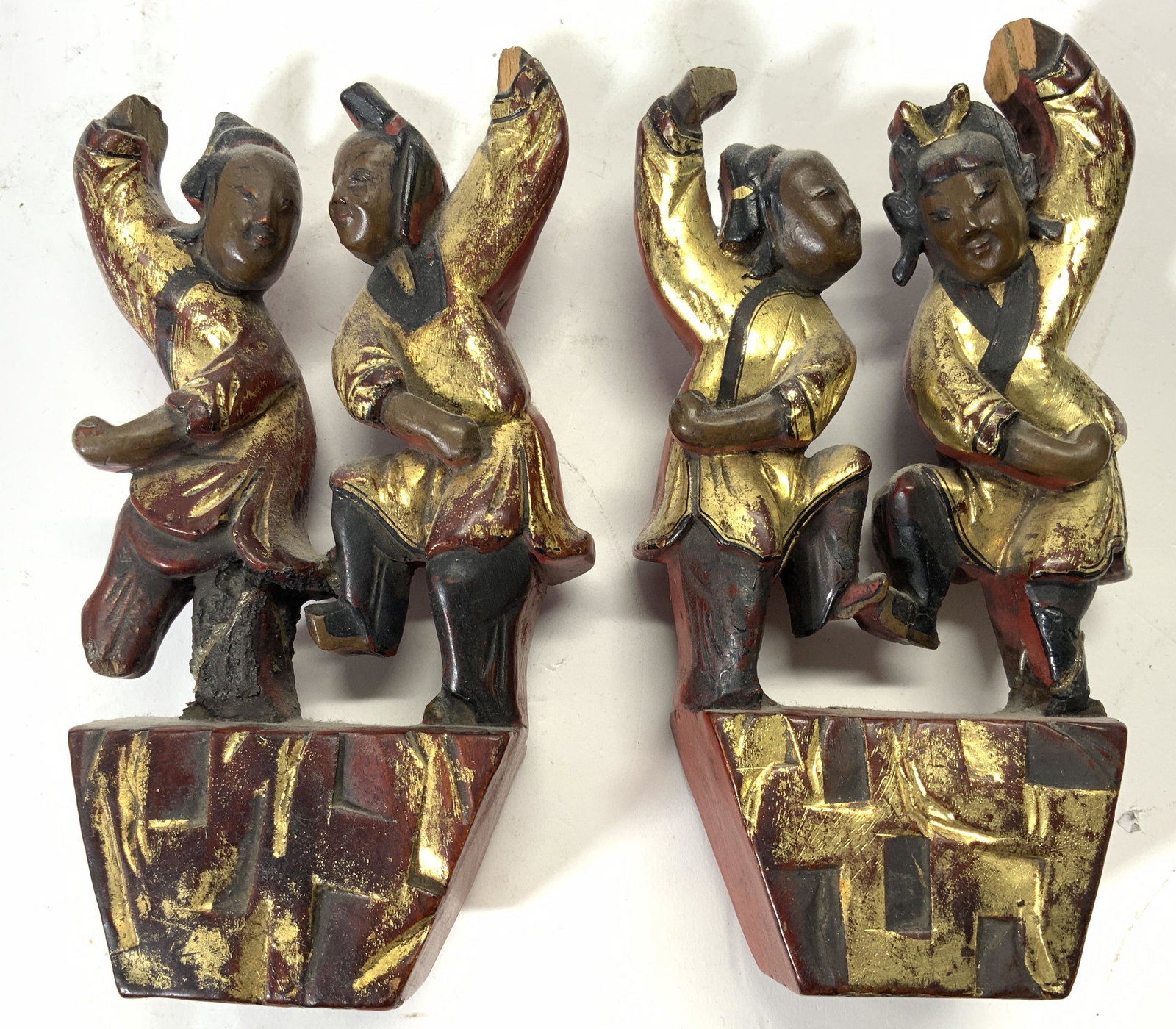Lot 2 Vintage Gilt Wood Dancing Figures (1 of 7)