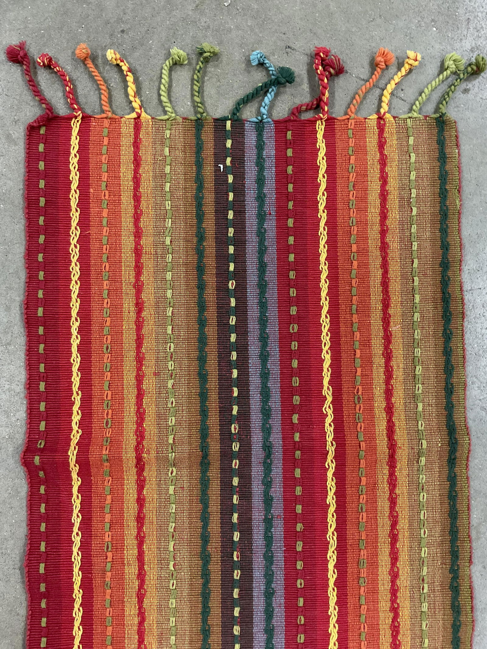 Colorful Fabric Fringed Table Runner (1 of 4)