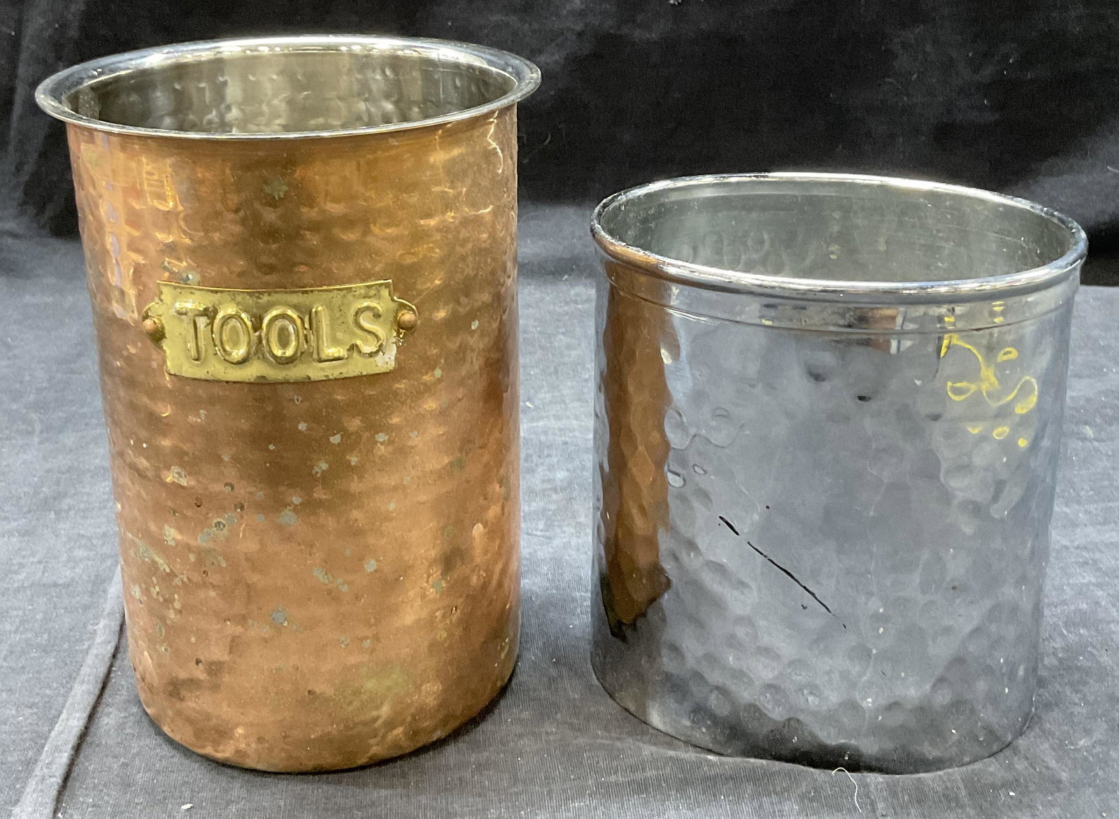 Lot 2 Hammered Metal Vessels (1 of 4)