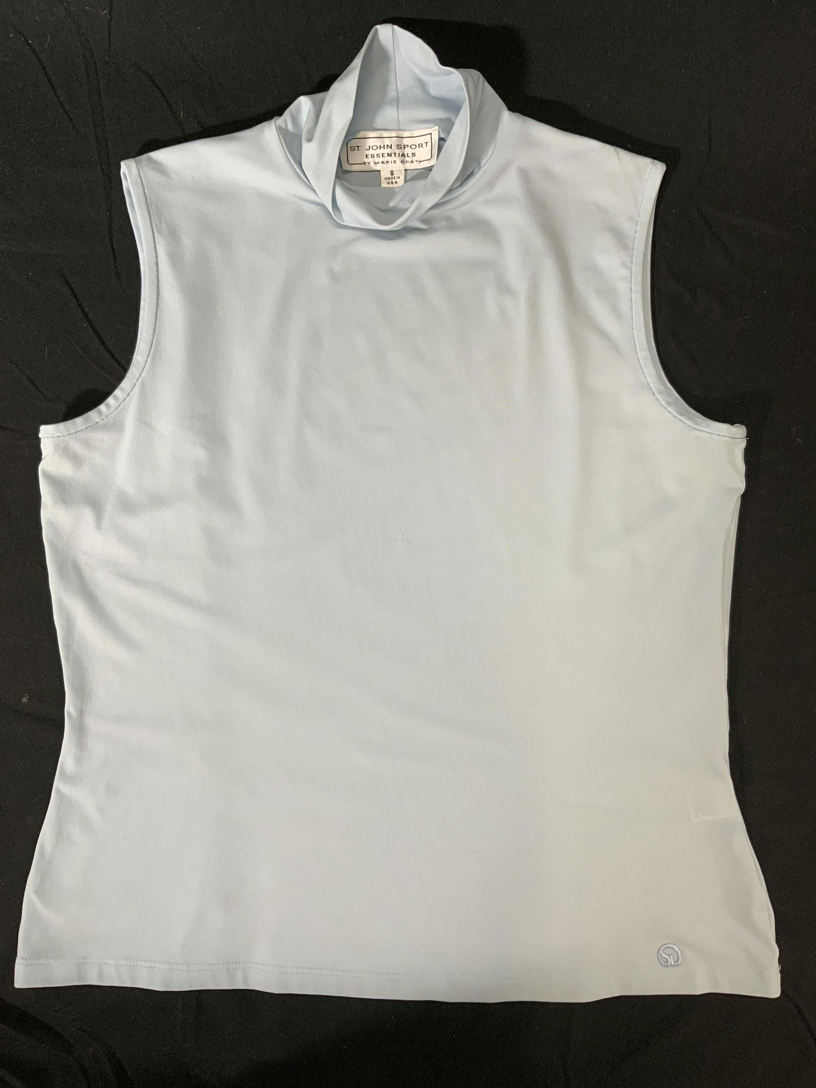 ST JOHN SPORT Light Blue Stretch Turtleneck Top (1 of 6)