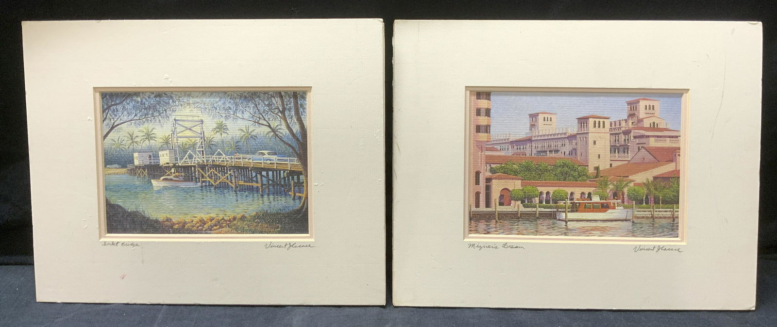 VINCENT J. CACACE Pair Matted Lithographs (1 of 8)