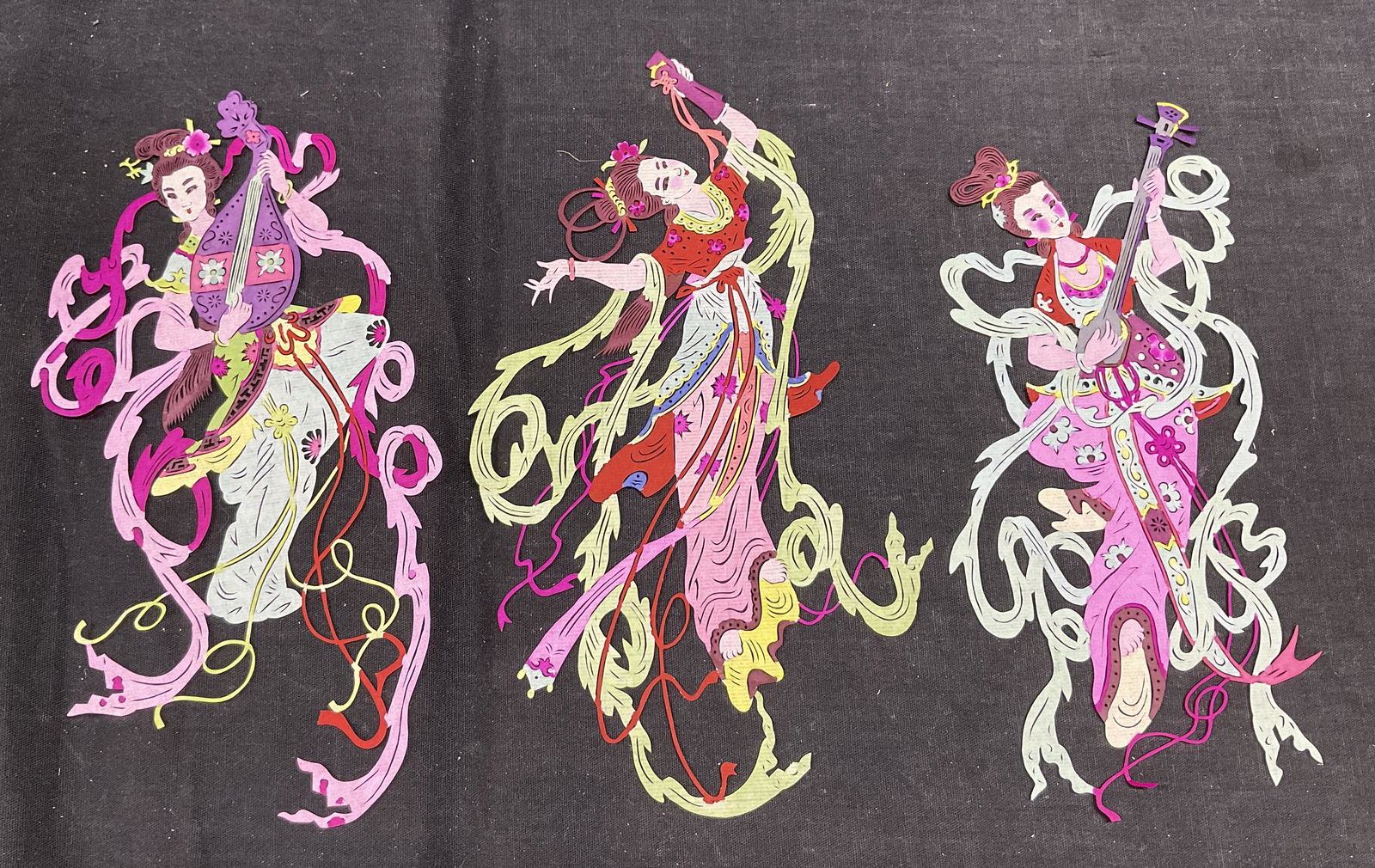 Lot 3 Chinese Goddesses Papercut Art (1 of 5)