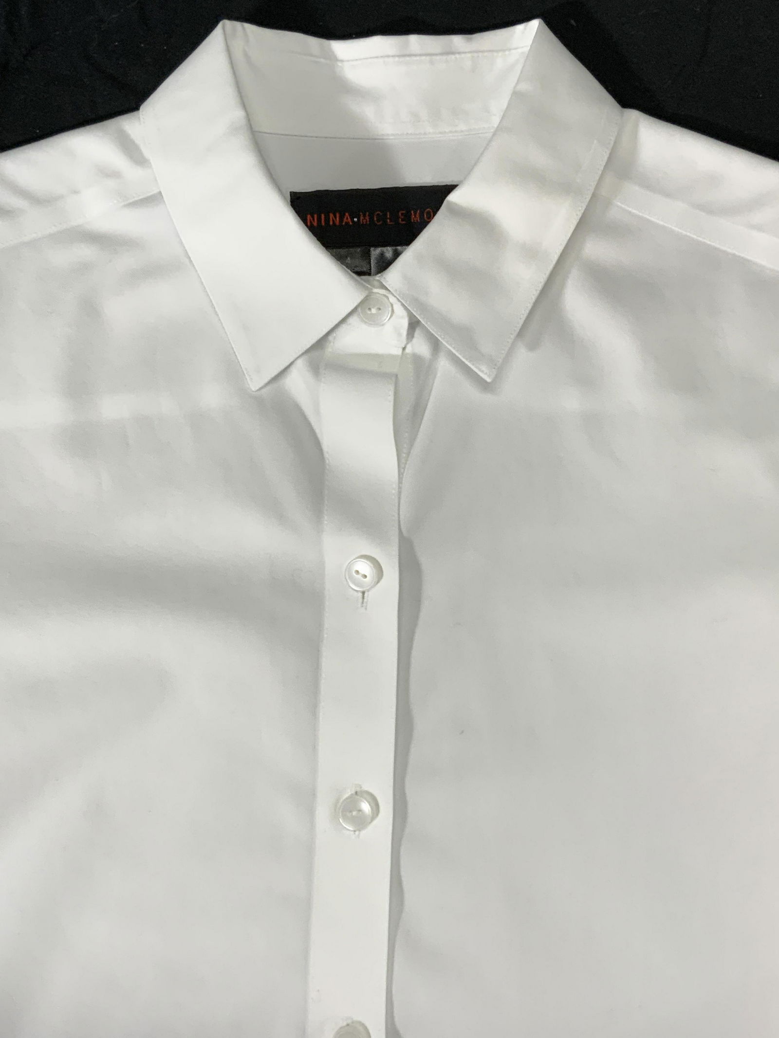 NINA MCLEMORE White Cotton Button Up Shirt (1 of 5)