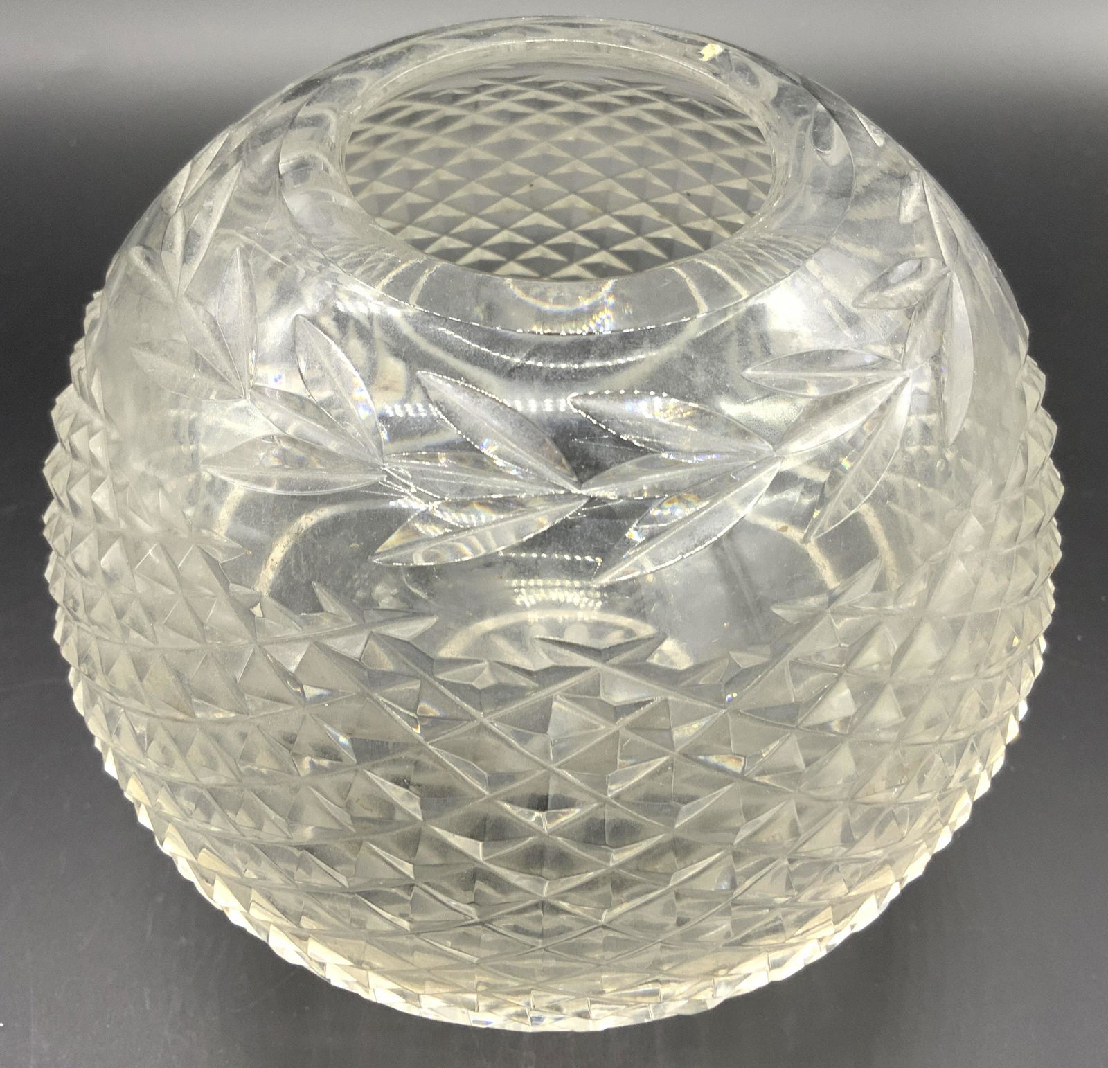 Vintage Cut Crystal Spherical Vessel (1 of 6)