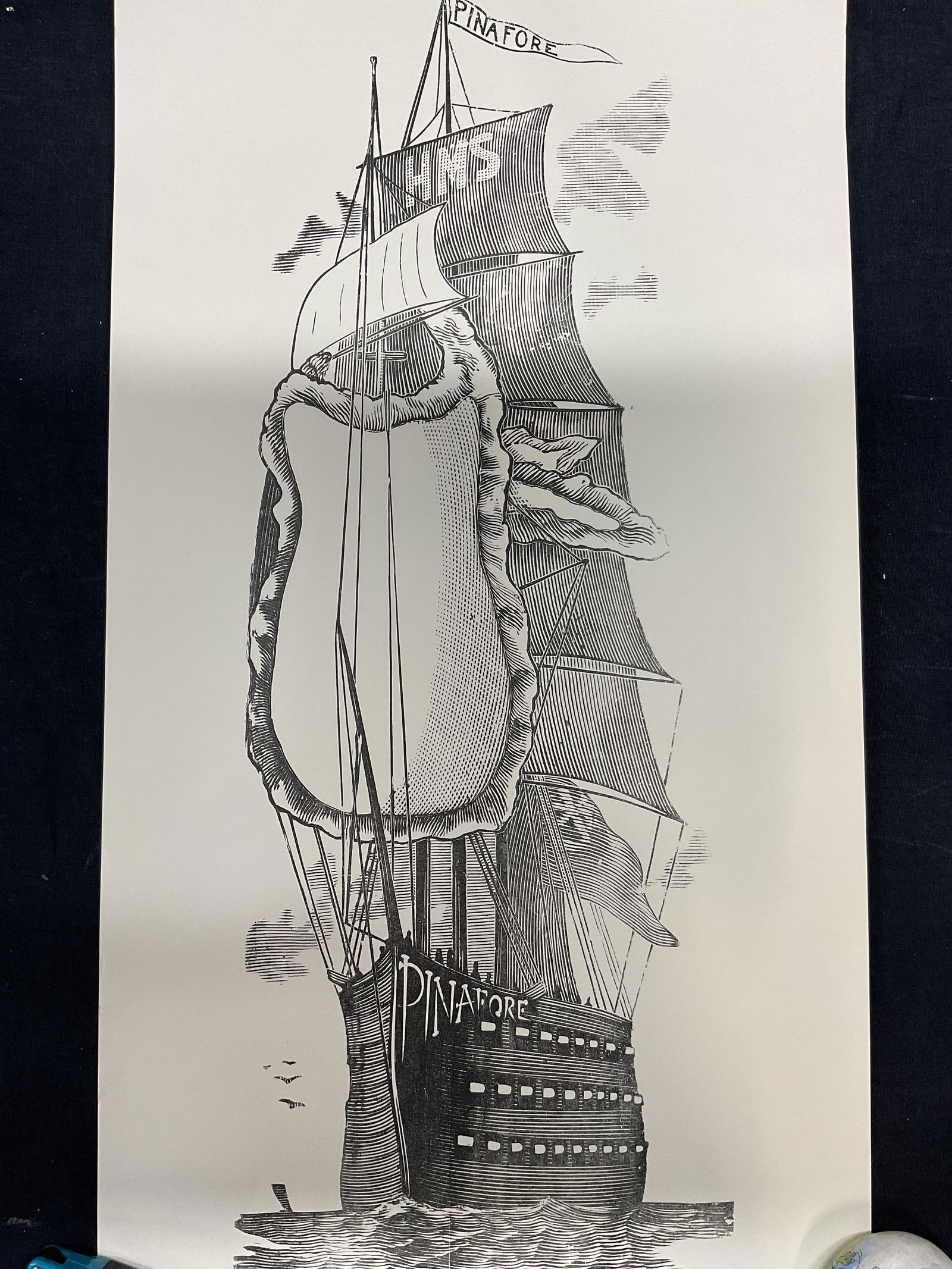 HMS Pinafore Woodblock (1 of 5)