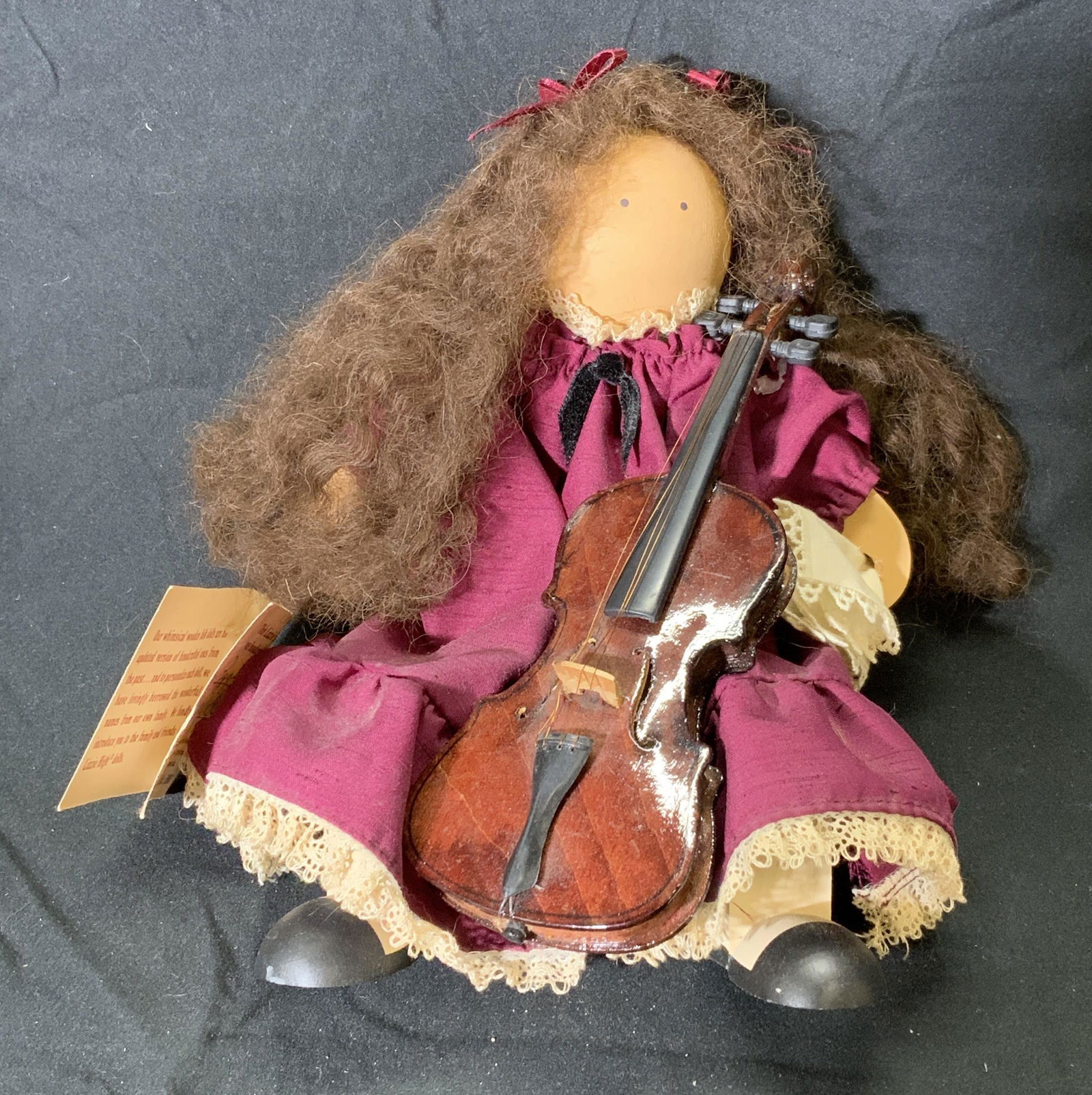 LIZZIE HIGH Handcrafted Folk Art Cello Player Doll (1 of 5)