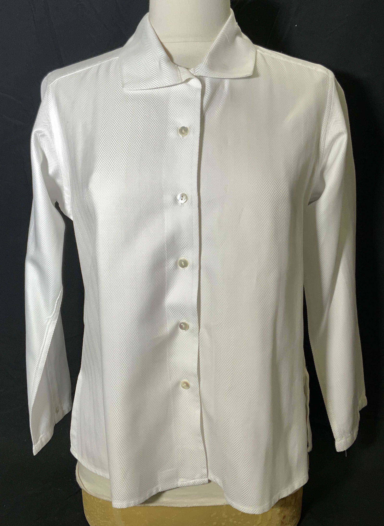 JILL MCGOWAN White Long Sleeve Button Up Shirt (1 of 5)
