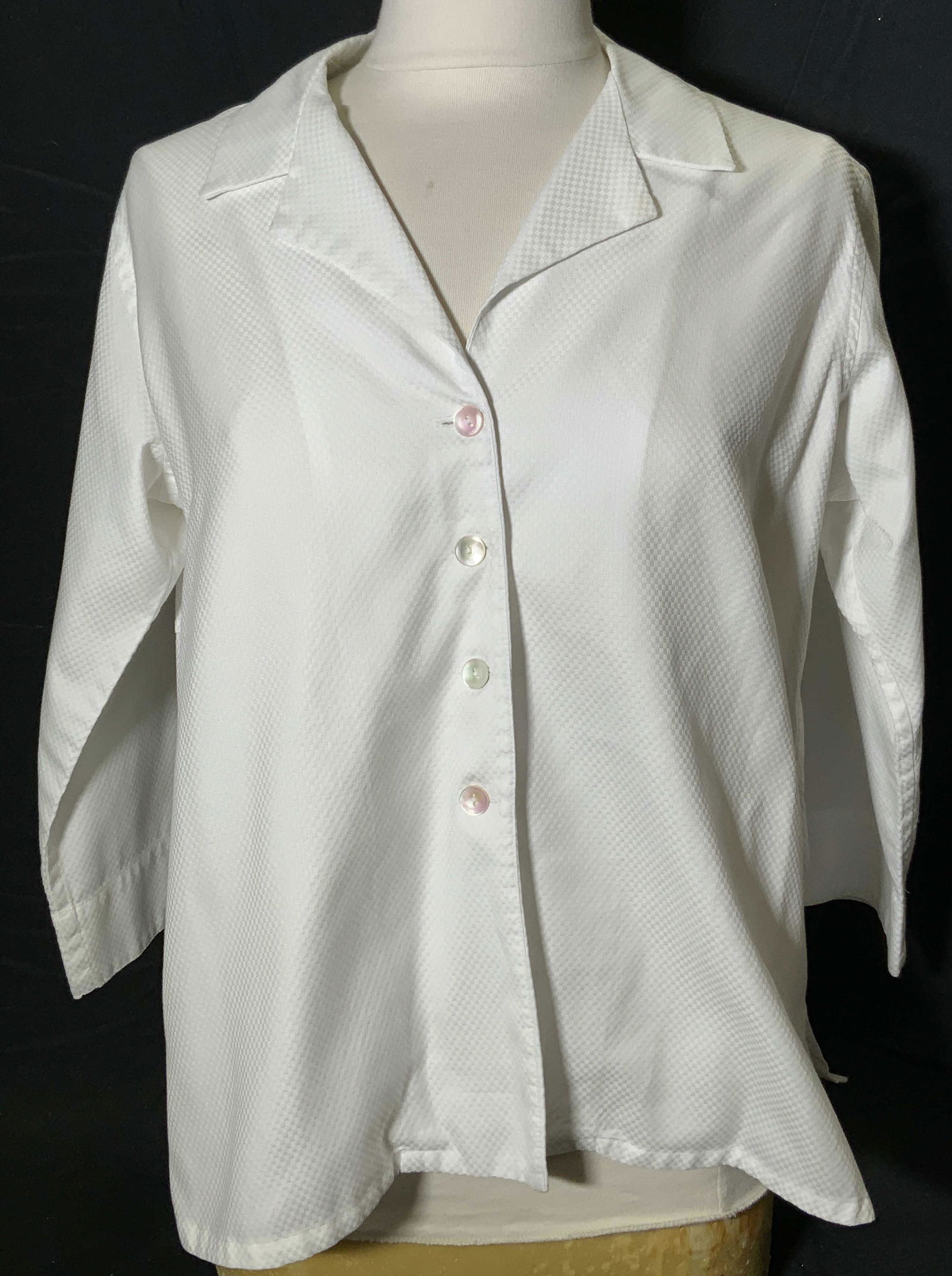 JILL MCGOWAN White Long Sleeve Button Up Shirt (1 of 5)
