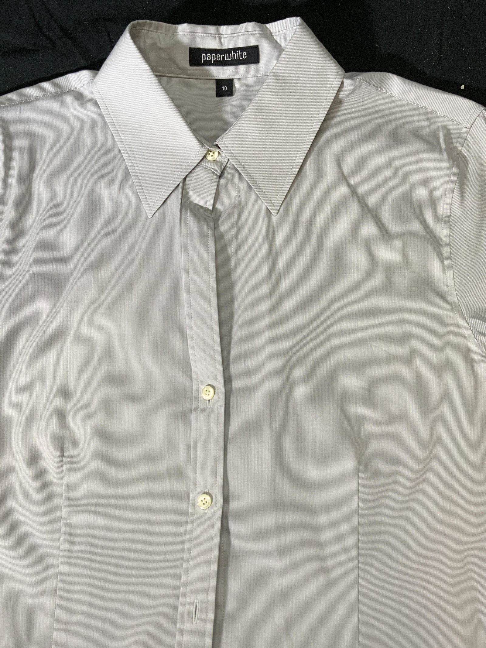 PAPERWHITE Grey Pinstripe Button Up Shirt (1 of 5)