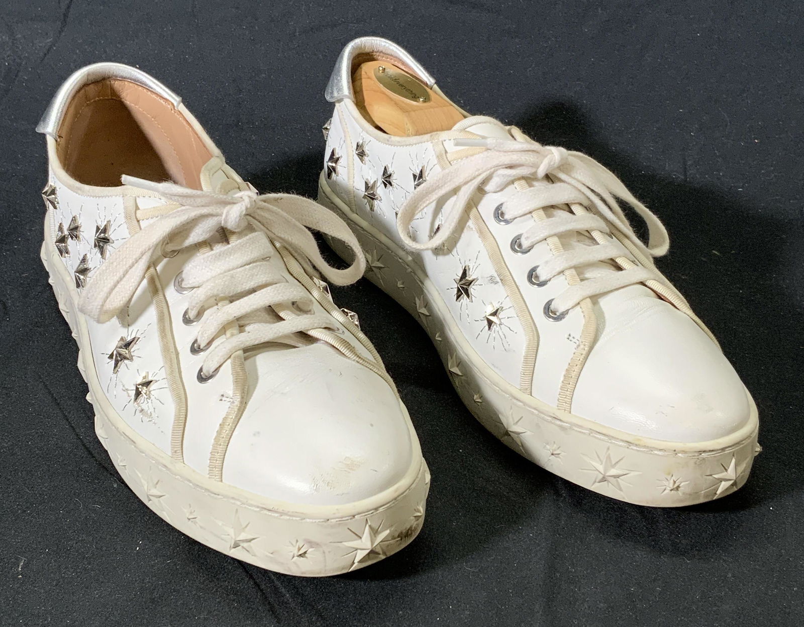 AQUAZZURA White Leather Studded Star Platform (1 of 5)