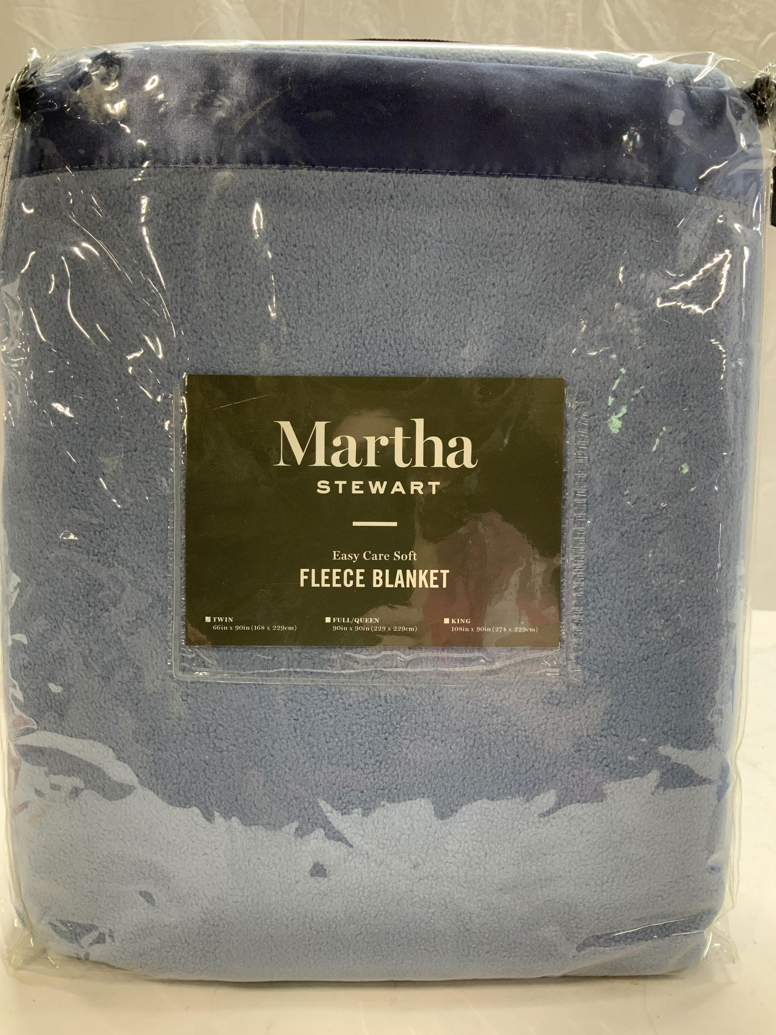 Martha Stewart Fleece Twin Blanket, NIP: Twin size Blue Martha Stewart Brand Fleece Blanket in original store packaging. Soft hand, Easy care, machine wash, 100% soft polyester. Martha Stewart Collection Bedding, Twin Size Bed Blanket, Fleec