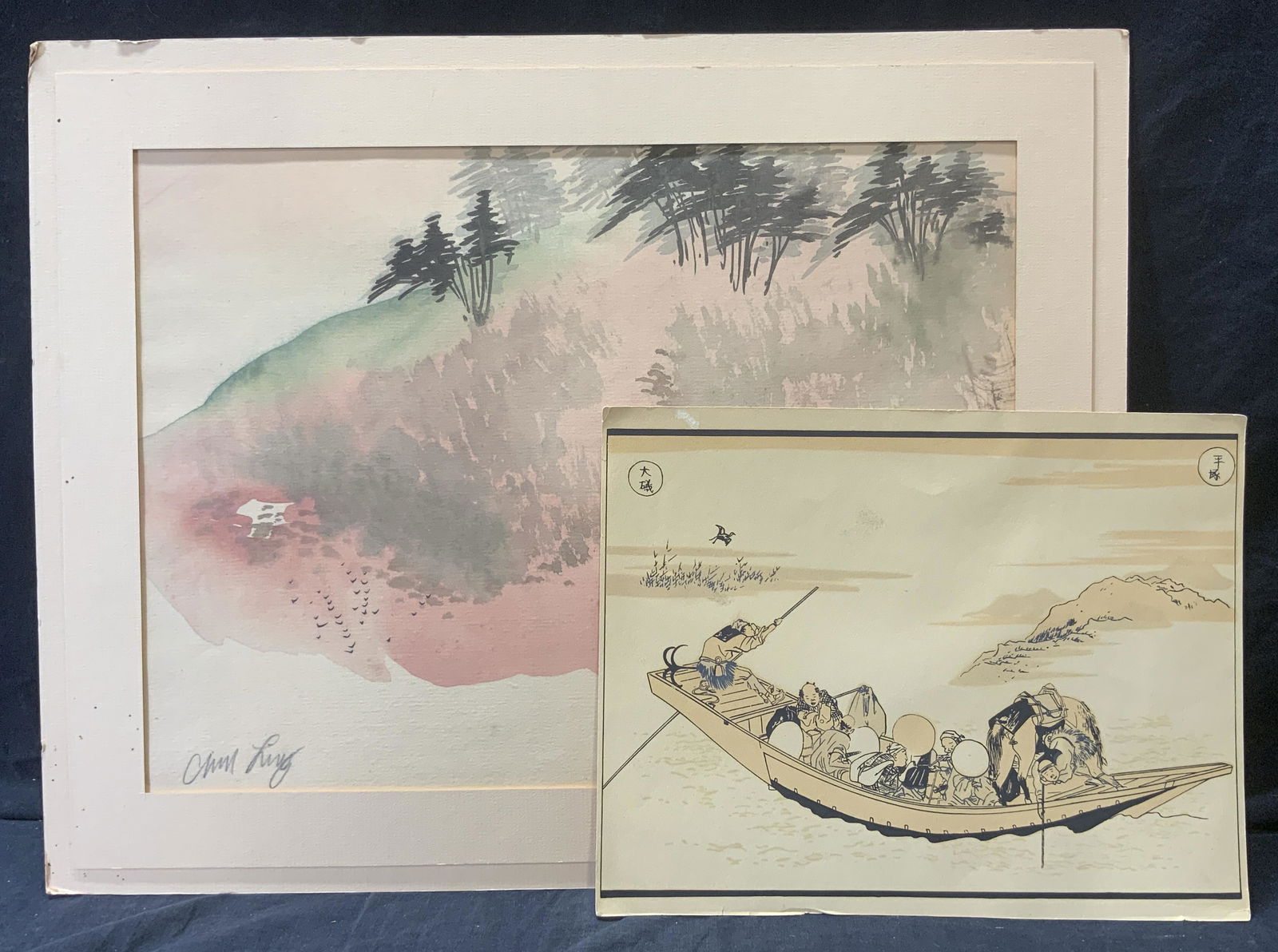 Lot of 2 Vintage Asian Artworks (1 of 6)