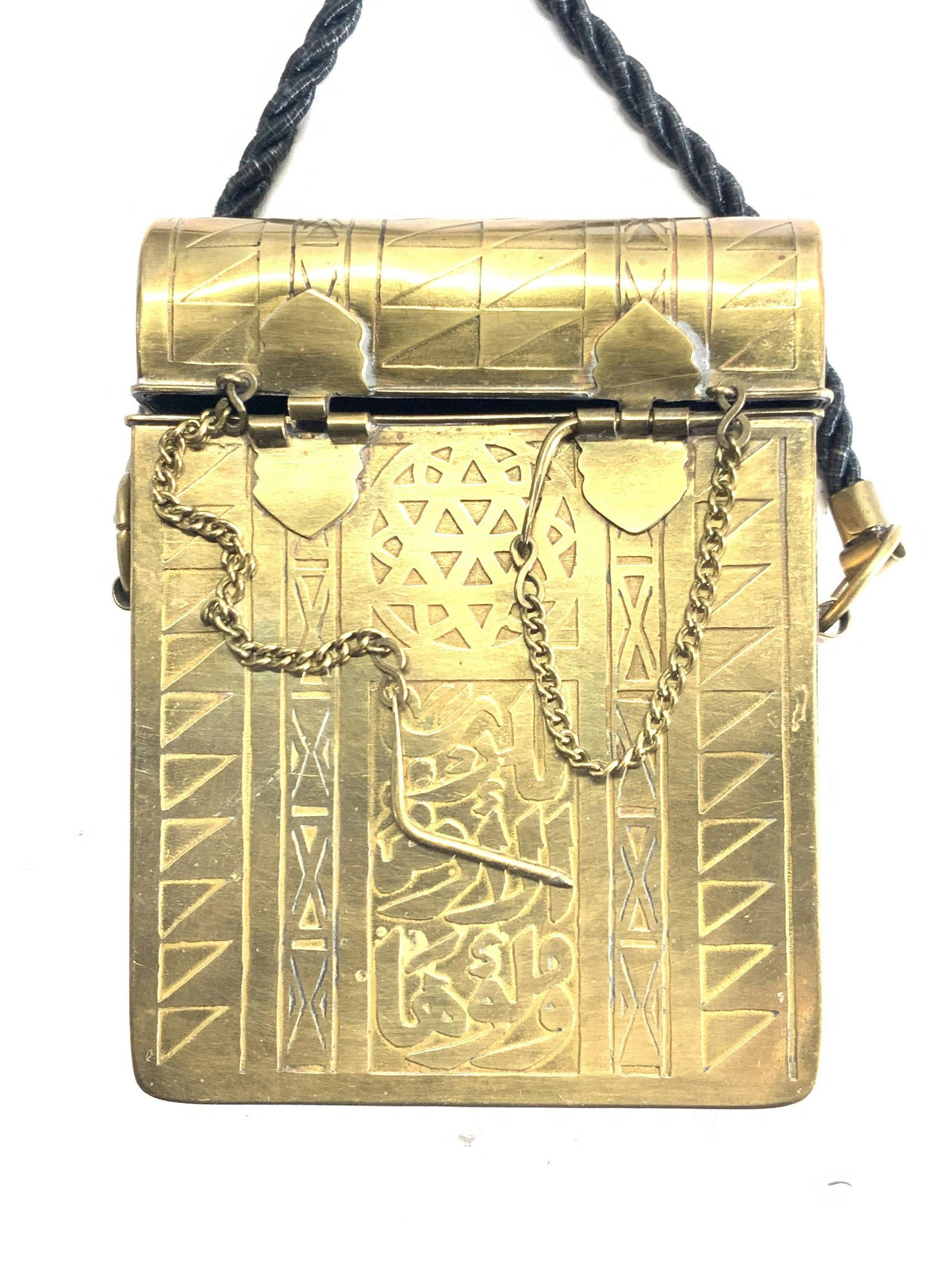 Crafted Brass Box W Braided Cross Body Strap (1 of 9)