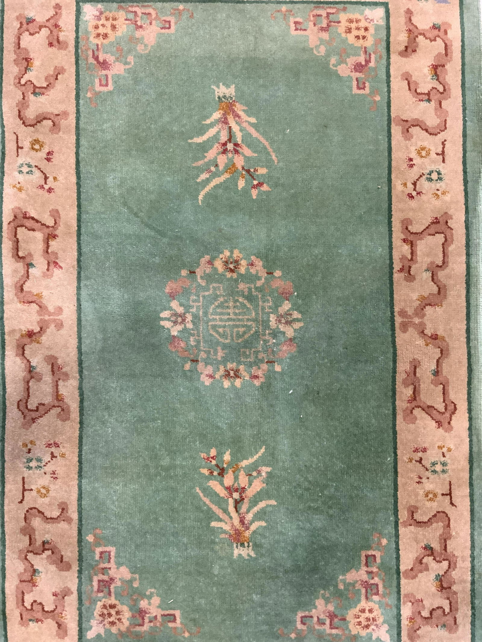 Vintage Handmade Chinese Art Deco Wool Rug (1 of 8)