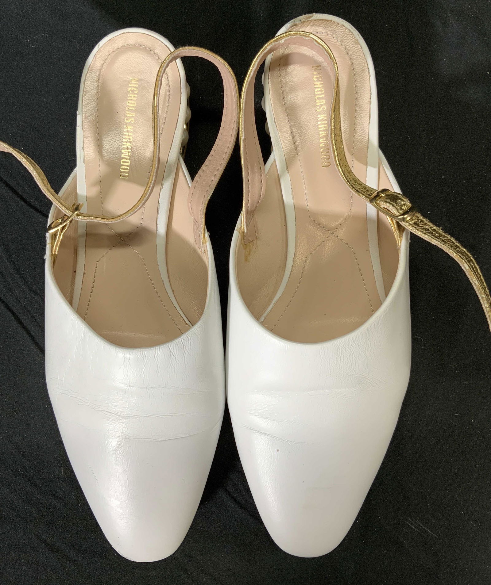 NICHOLAS KIRKWOOD White Leather Slingback Mules (1 of 6)