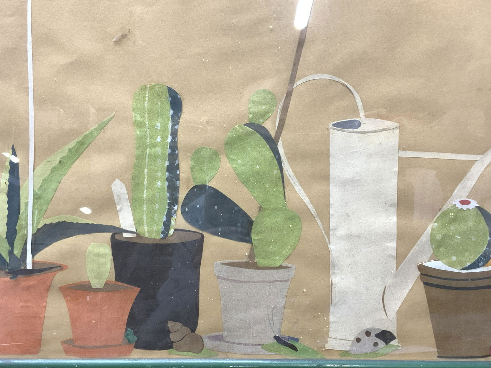 Potted Cacti Decoupage Art Piece (1 of 6)