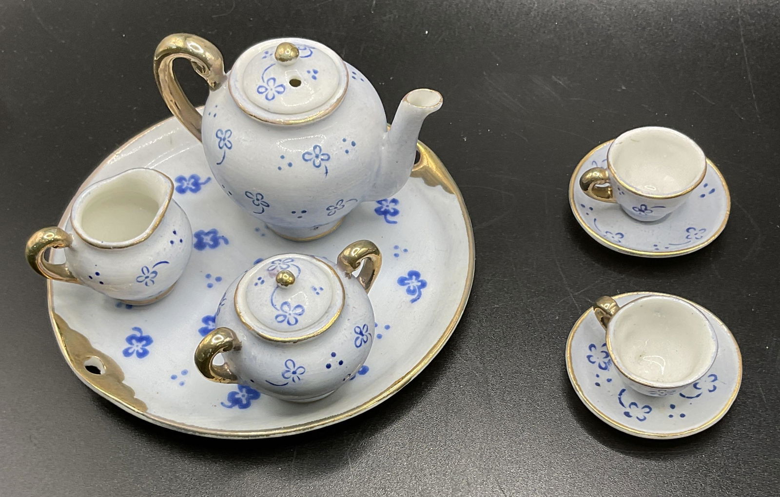 Blue Miniature Porcelain Tea Set (1 of 6)