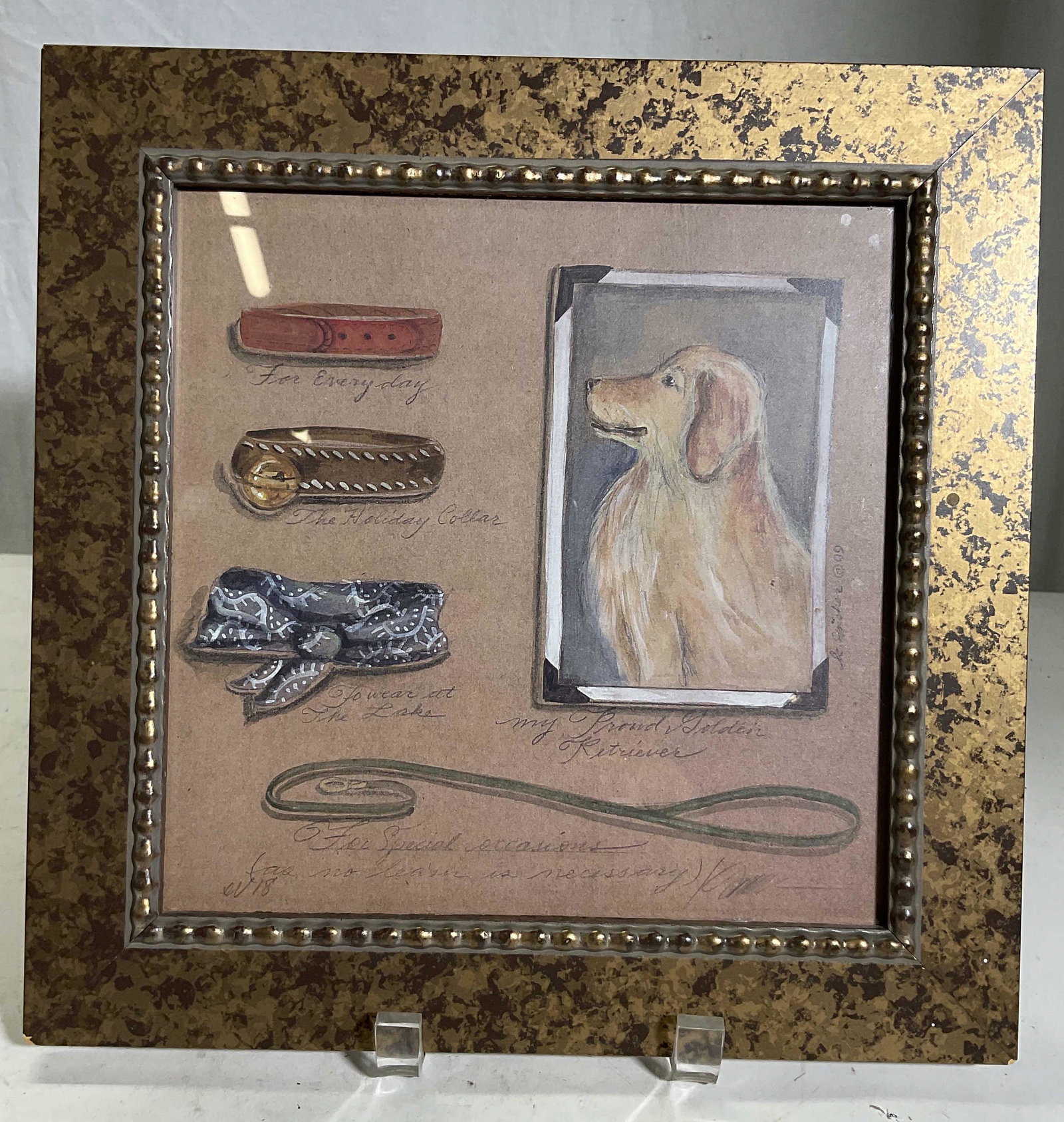 Framed Print of Golden Retriever & Accessories (1 of 6)