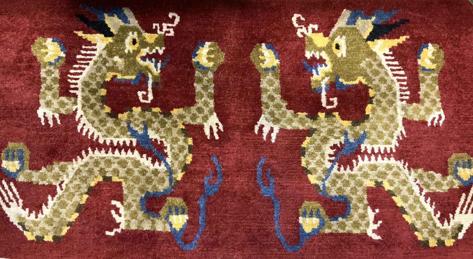 Asian Dragon Motif Woven Wool Carpet (1 of 7)