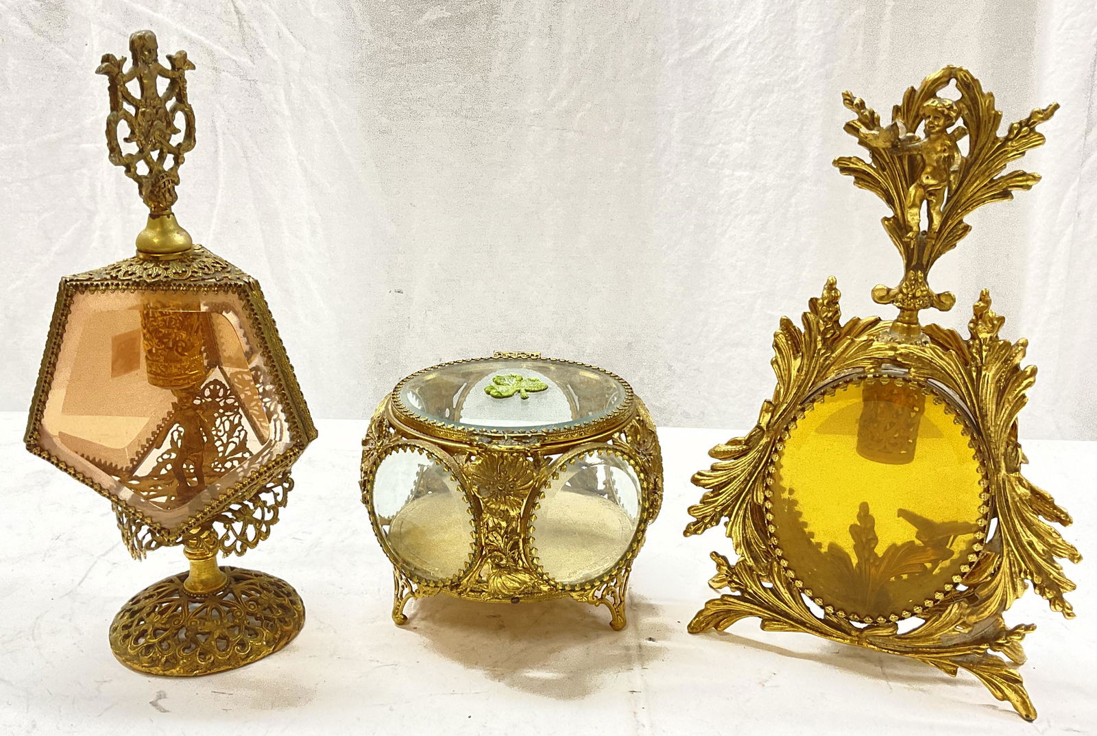Vintage French Ormolu Vanity Set (1 of 6)