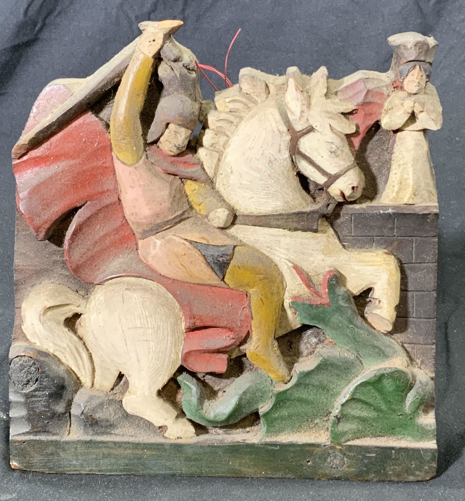 Vintage Hand Carved & Painted Figural Wall Decor (1 of 5)