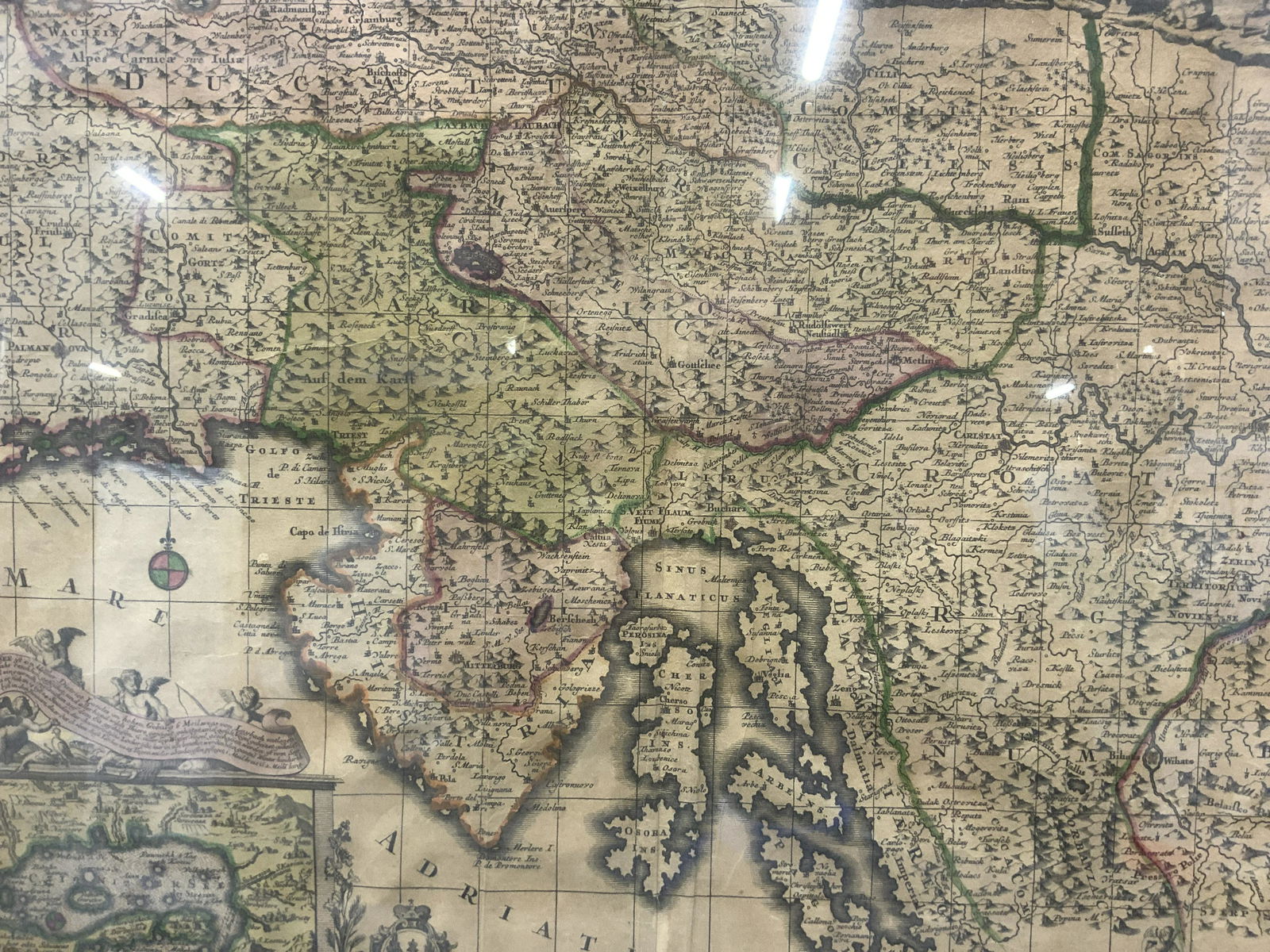 Antique Etched Map of Adriatic Eastern Europe (1 of 5)