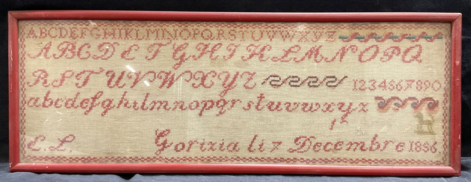 Antique Cross-stitch Sampler 1856 (1 of 5)