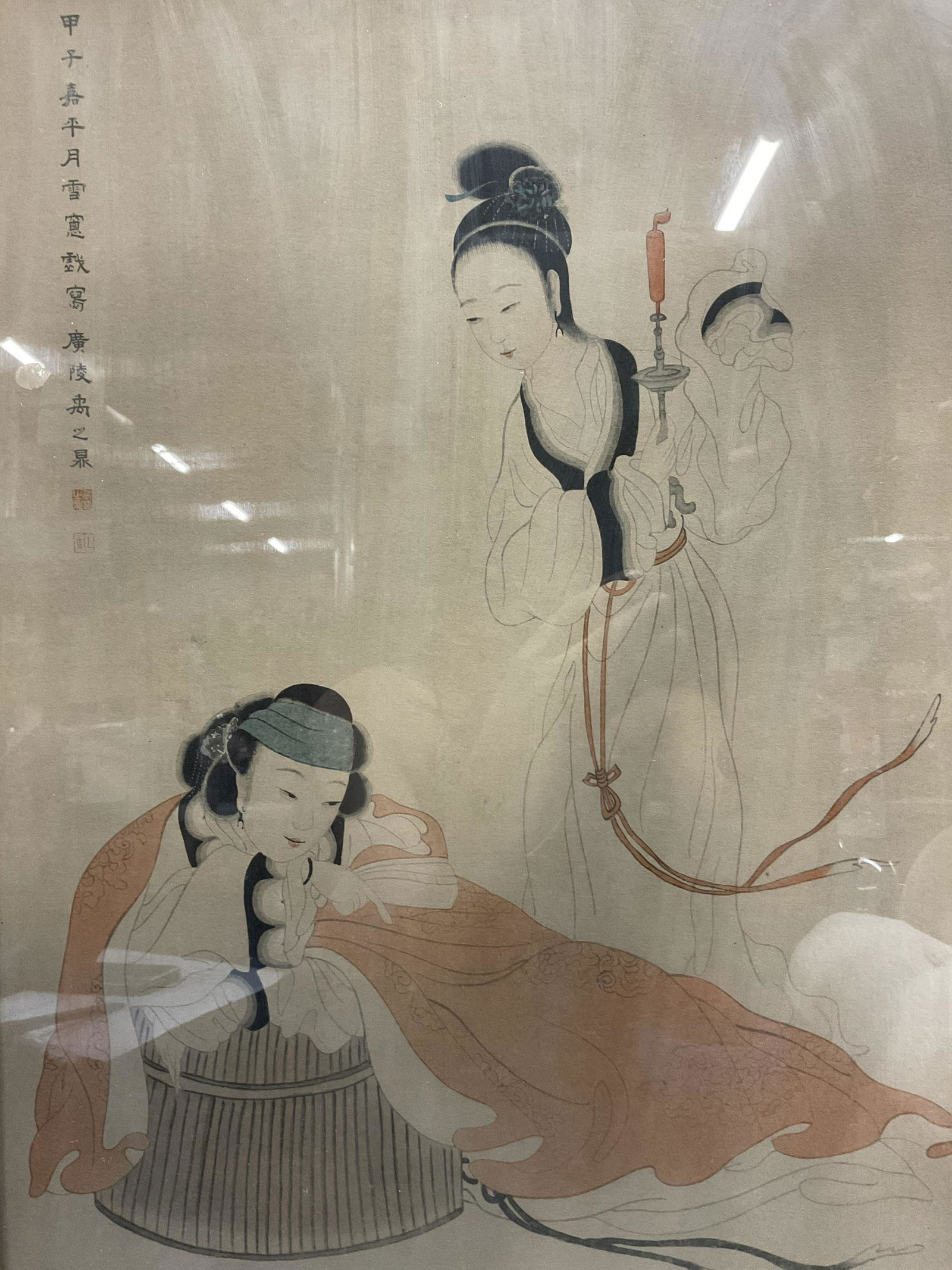 YU ZHIDING Lady & Servant Lithograph (1 of 7)