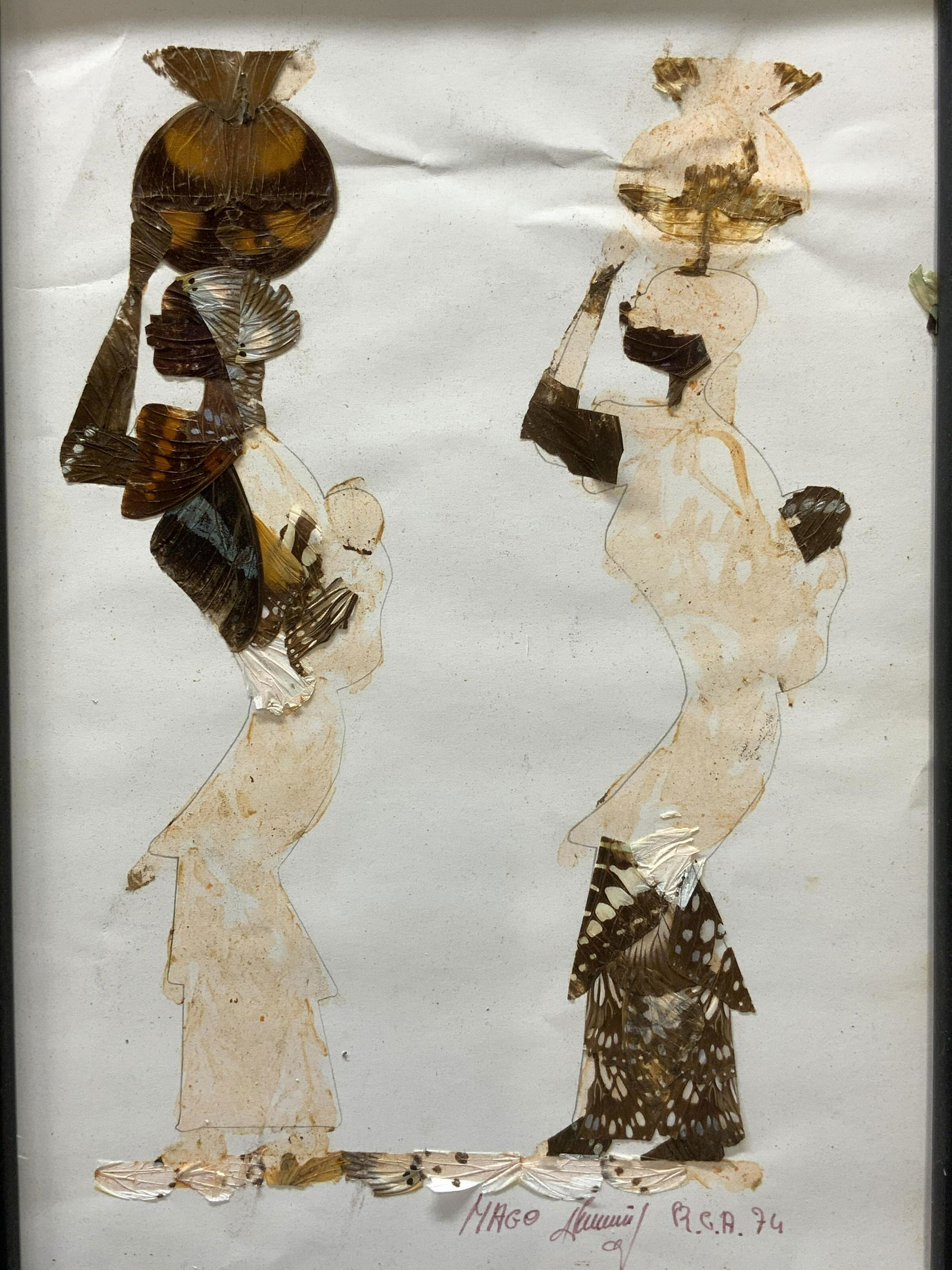 Signed Vintage Butterfly Figural Art Piece 1974 (1 of 6)