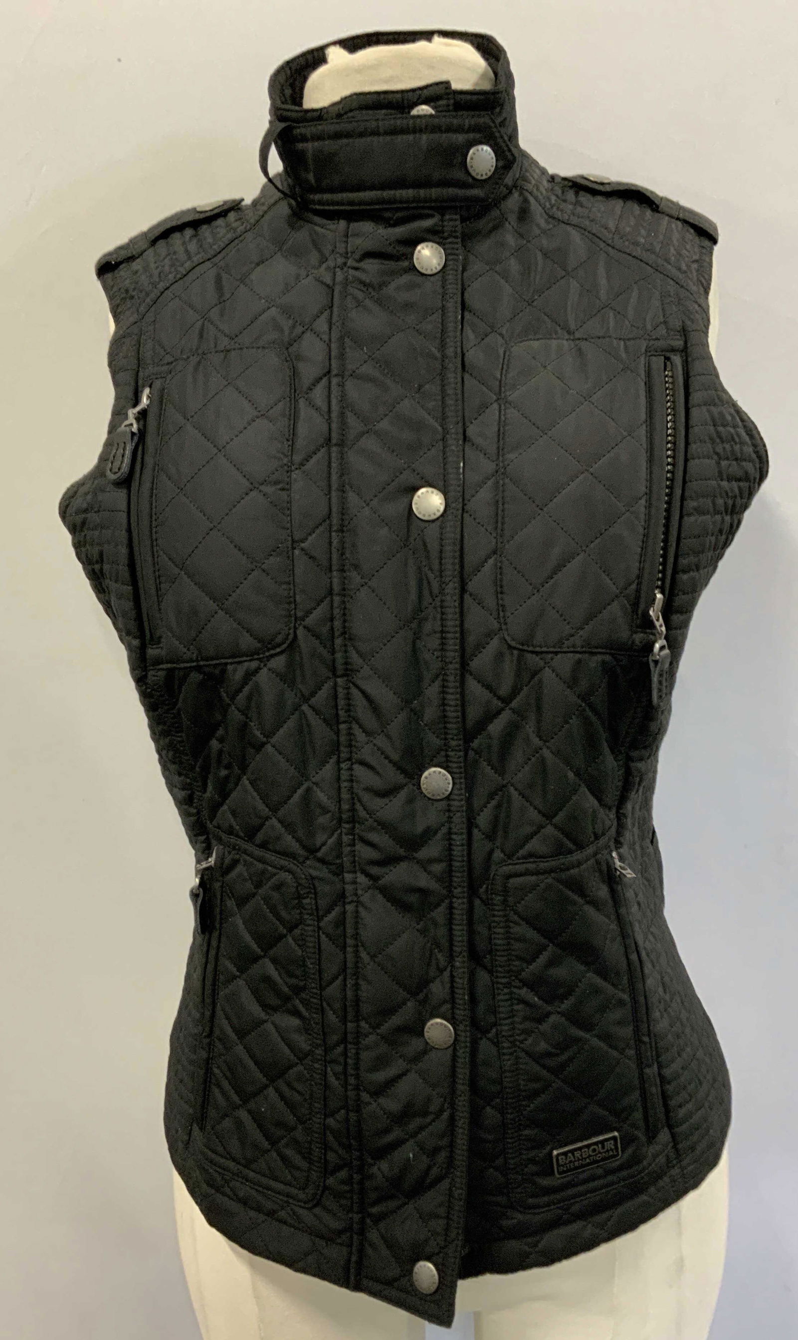 BARBOUR INTERNATIONAL Black Quilted Moto Vest (1 of 6)