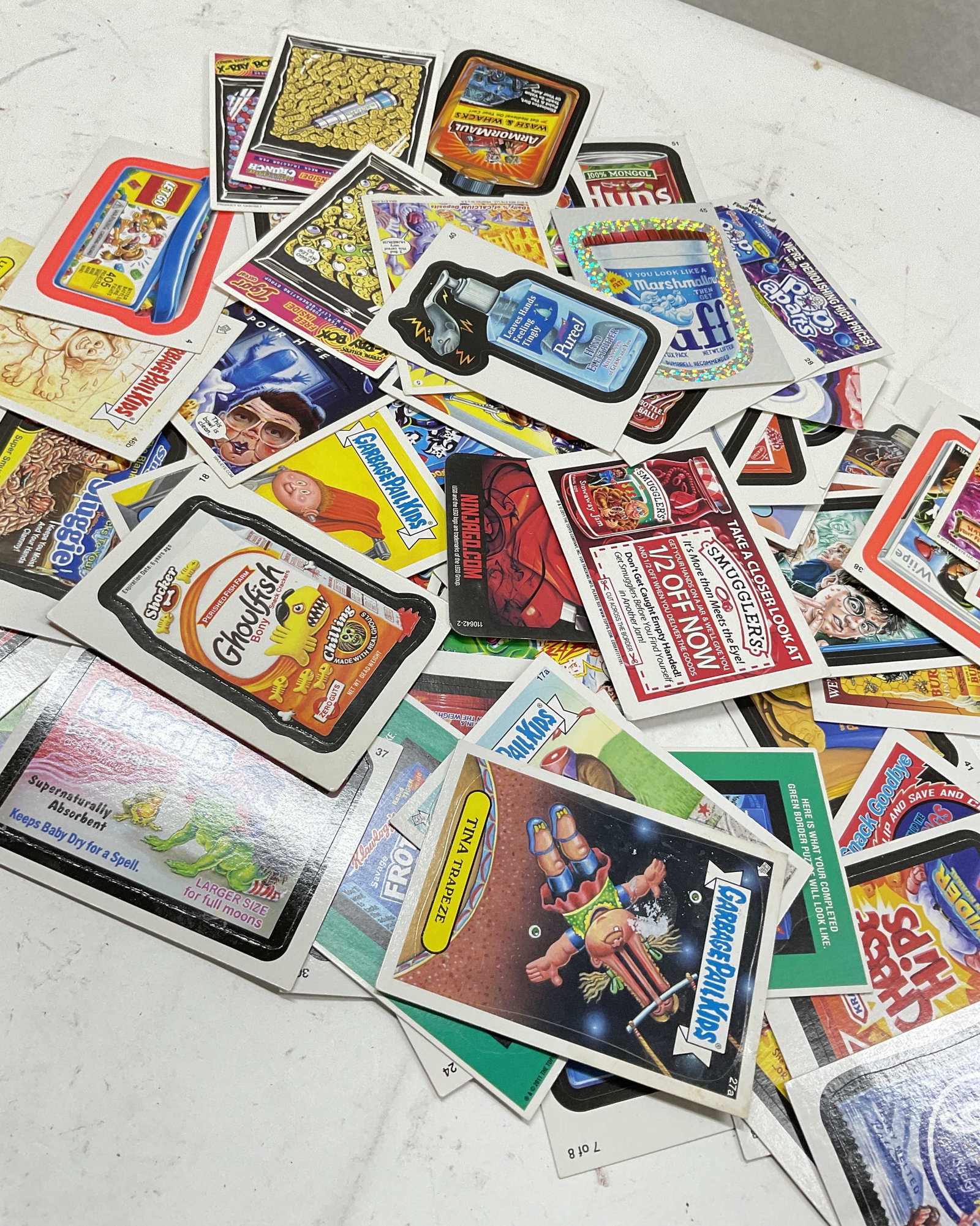 Lot Wacky Packages, Garbage Pal Kids Sticker Pack: Lot of Wacky Packages / garbage pal kids sticker pack. Stickers are parodies of original commercial products. Funny imagery and wordage. Garbage pal kids, wacky packages, sticker packages, funny stick