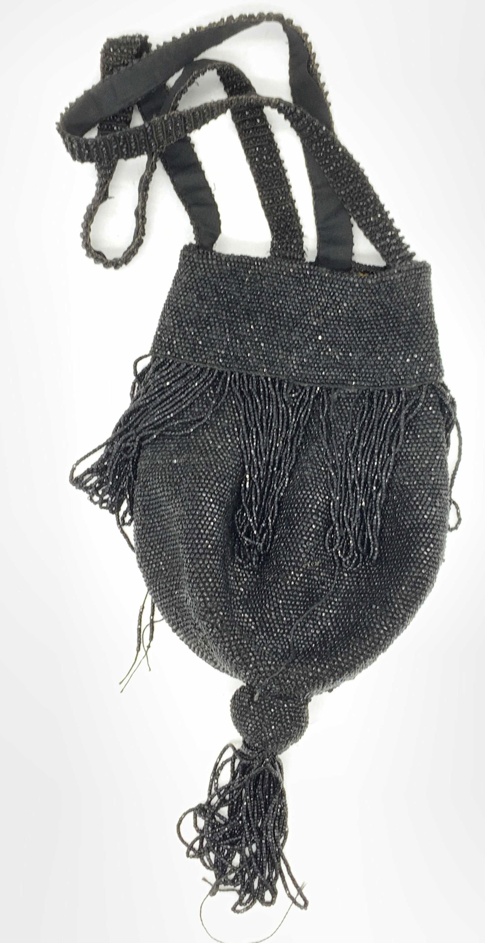 Vintage Black Beaded Evening Handbag (1 of 4)