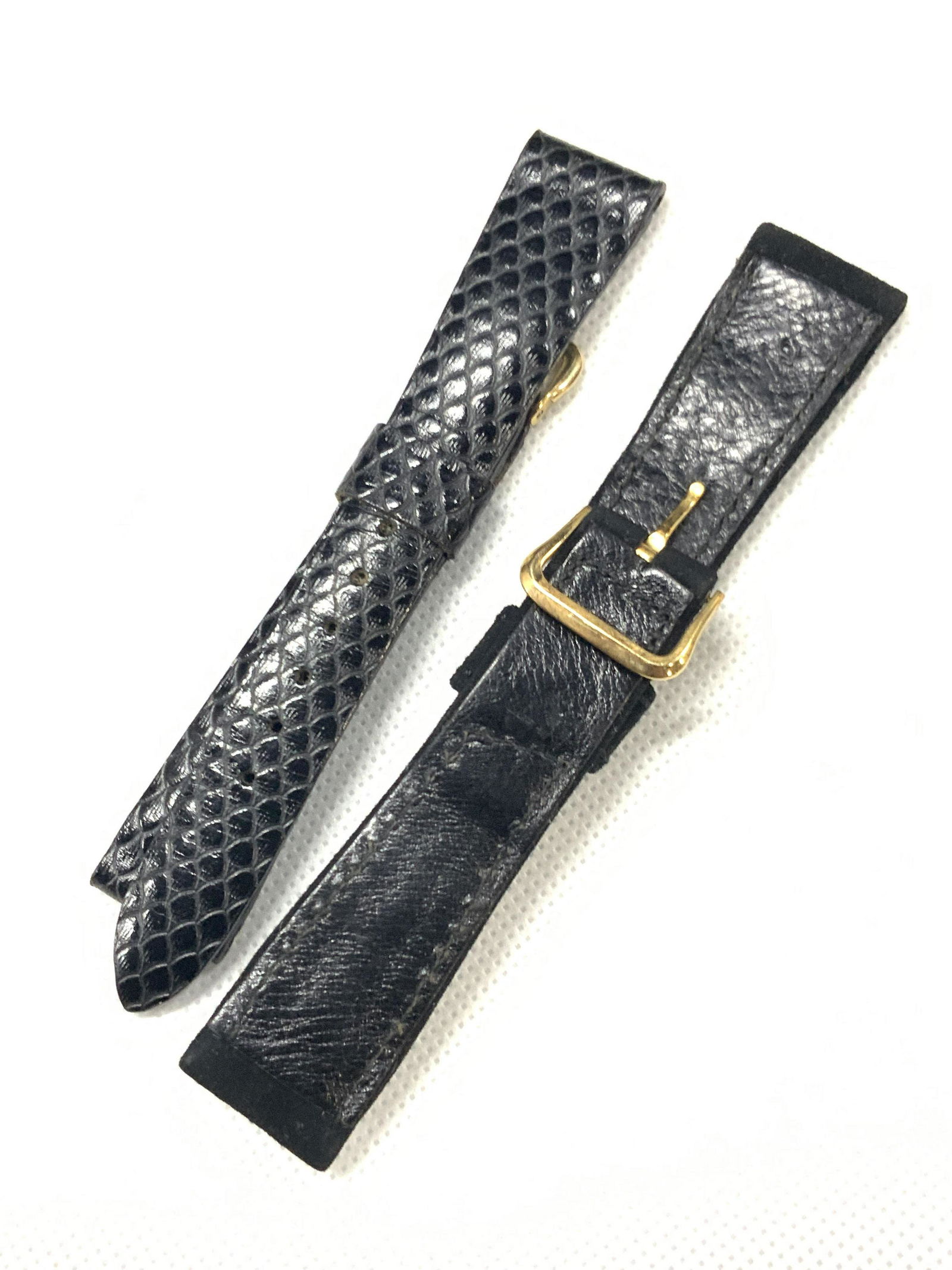 2 Black Leather & Suede Wrist Watch Straps (1 of 6)