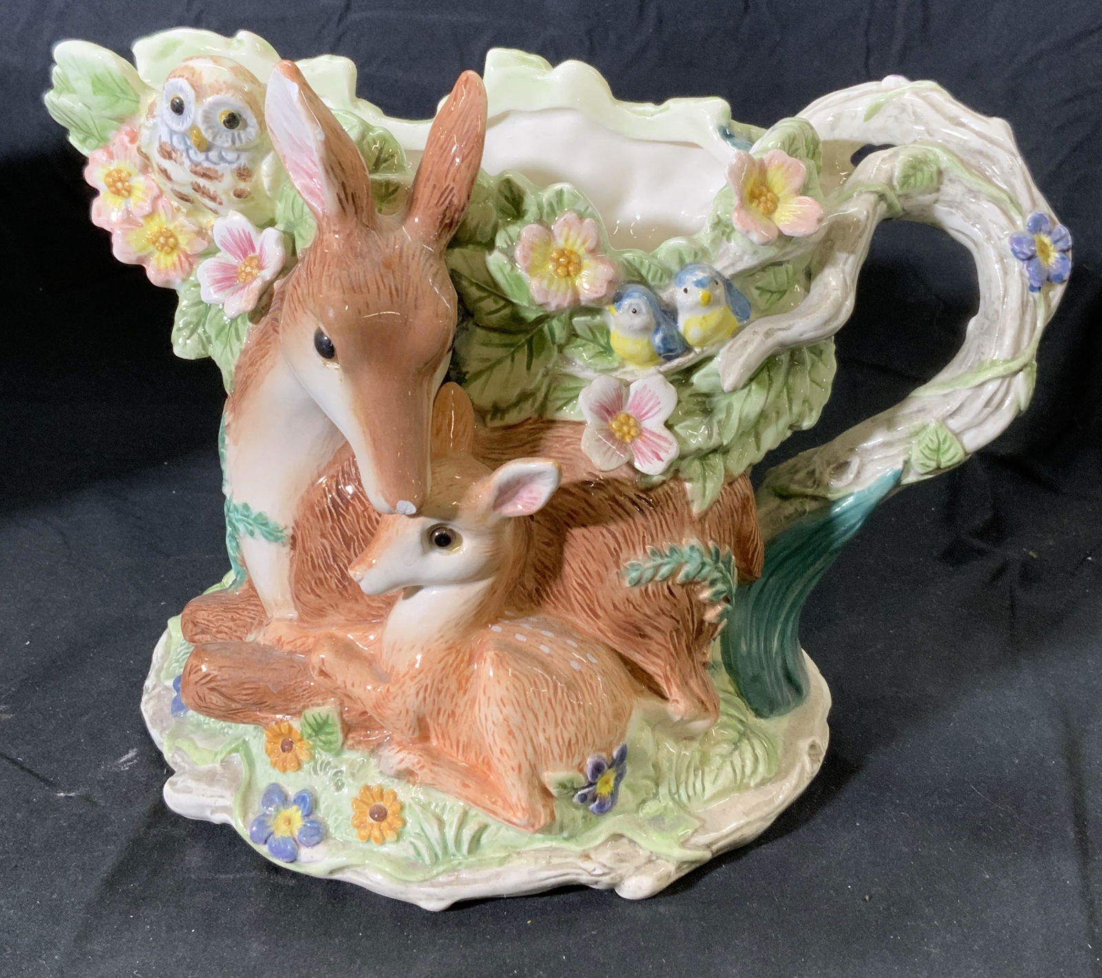 FITZ & FLOYD Deer Motif Ceramic Pitcher (1 of 6)