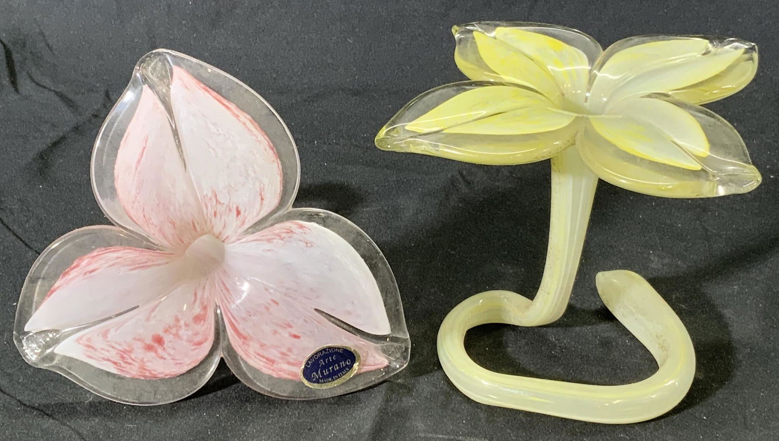 Lot 2 MURANO Art Glass Flowers (1 of 5)