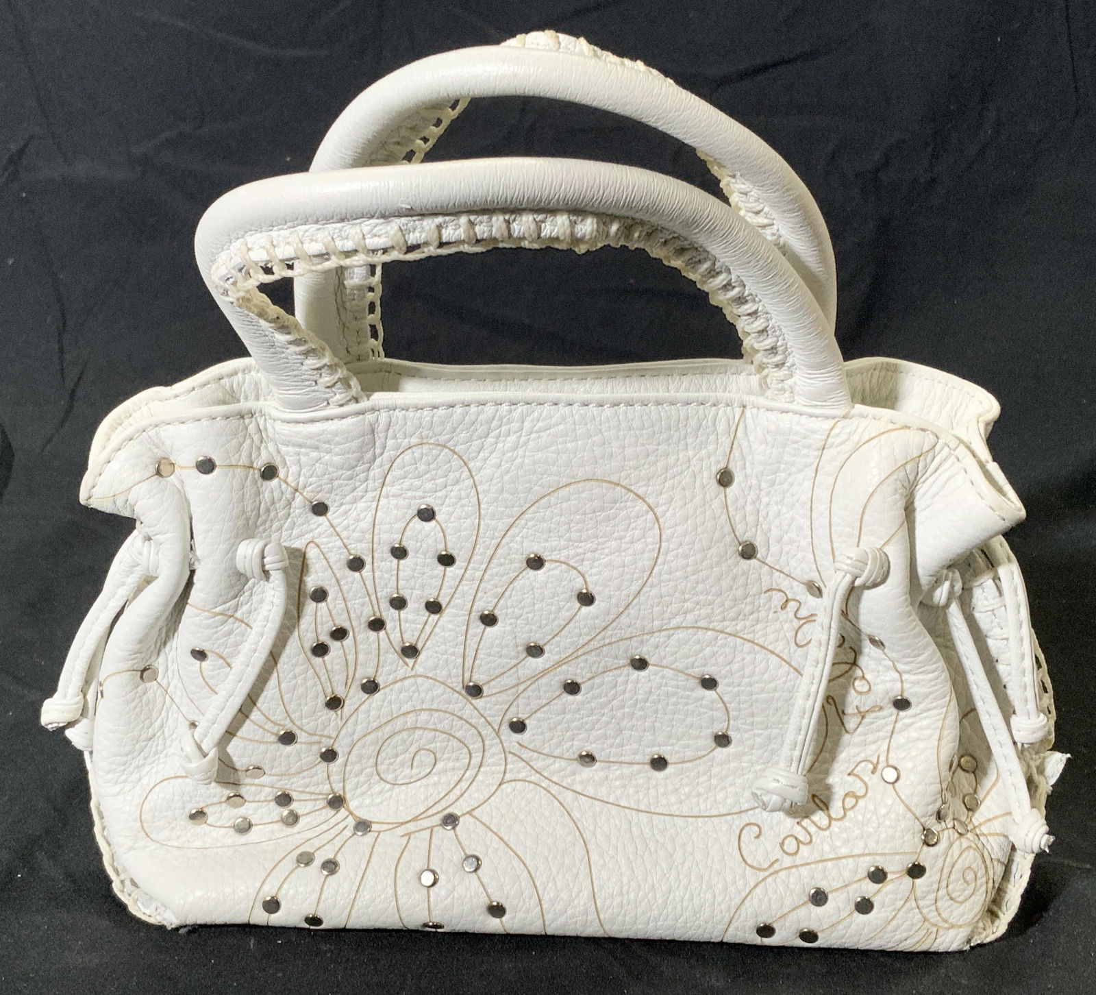 CARLOS FALCHI White Leather Mini Handbag (1 of 5)