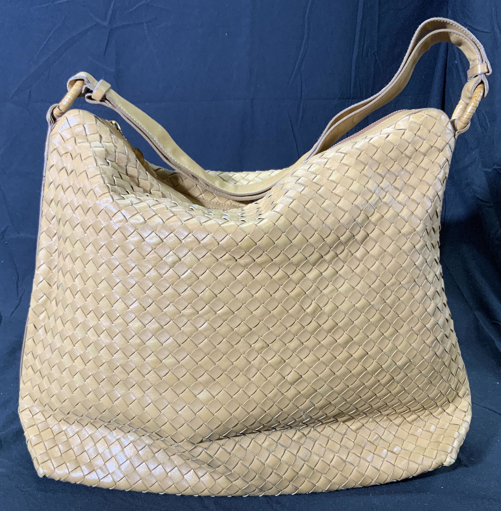 BOTTEGA VENETA Tan Woven Leather Shoulder Bag (1 of 6)