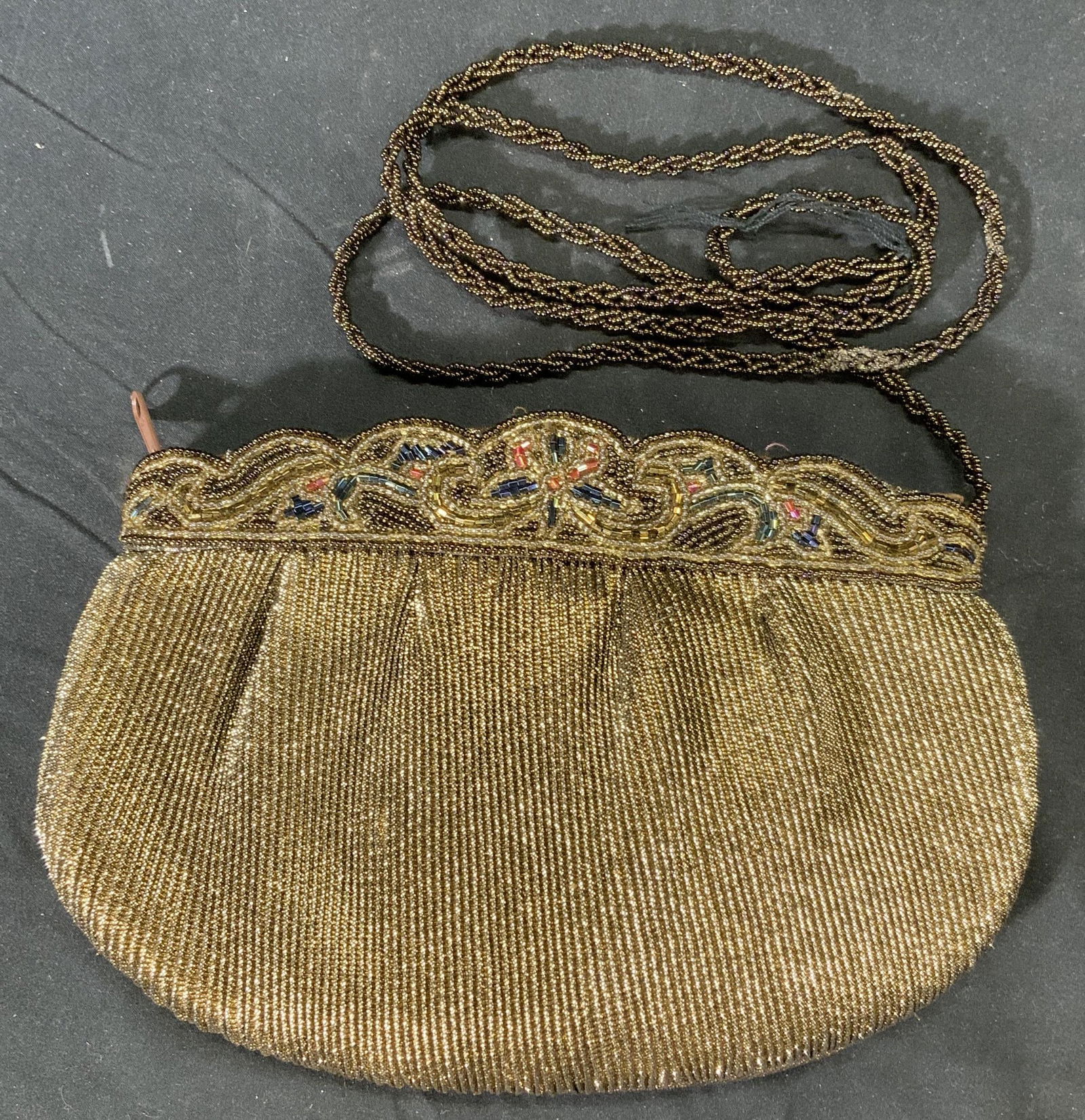 LA REGALE Metallic Beaded Evening Bag (1 of 5)